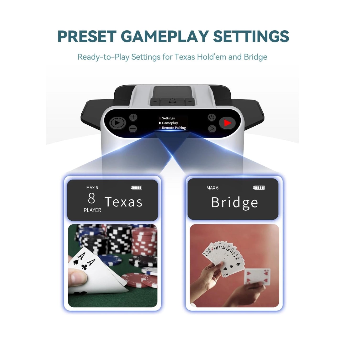 KPAW 2-in-1 Automatic Card Shuffler & Dealer, One-touch operation for smooth, hands-free card handling, at xStore.qa in Qatar. 