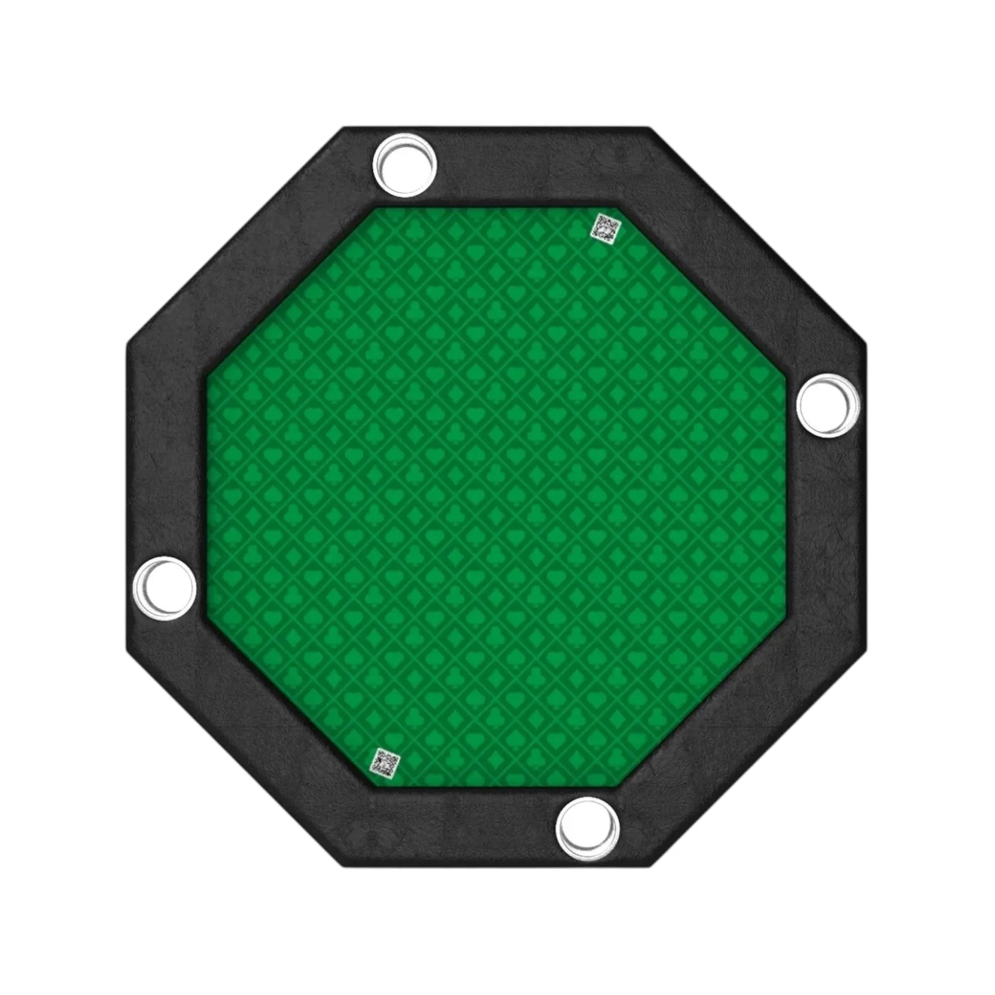 Elegant octagonal card table with high-quality wood, sturdy metal legs, curved leather edges, foldable, from xStore.qa in Qatar