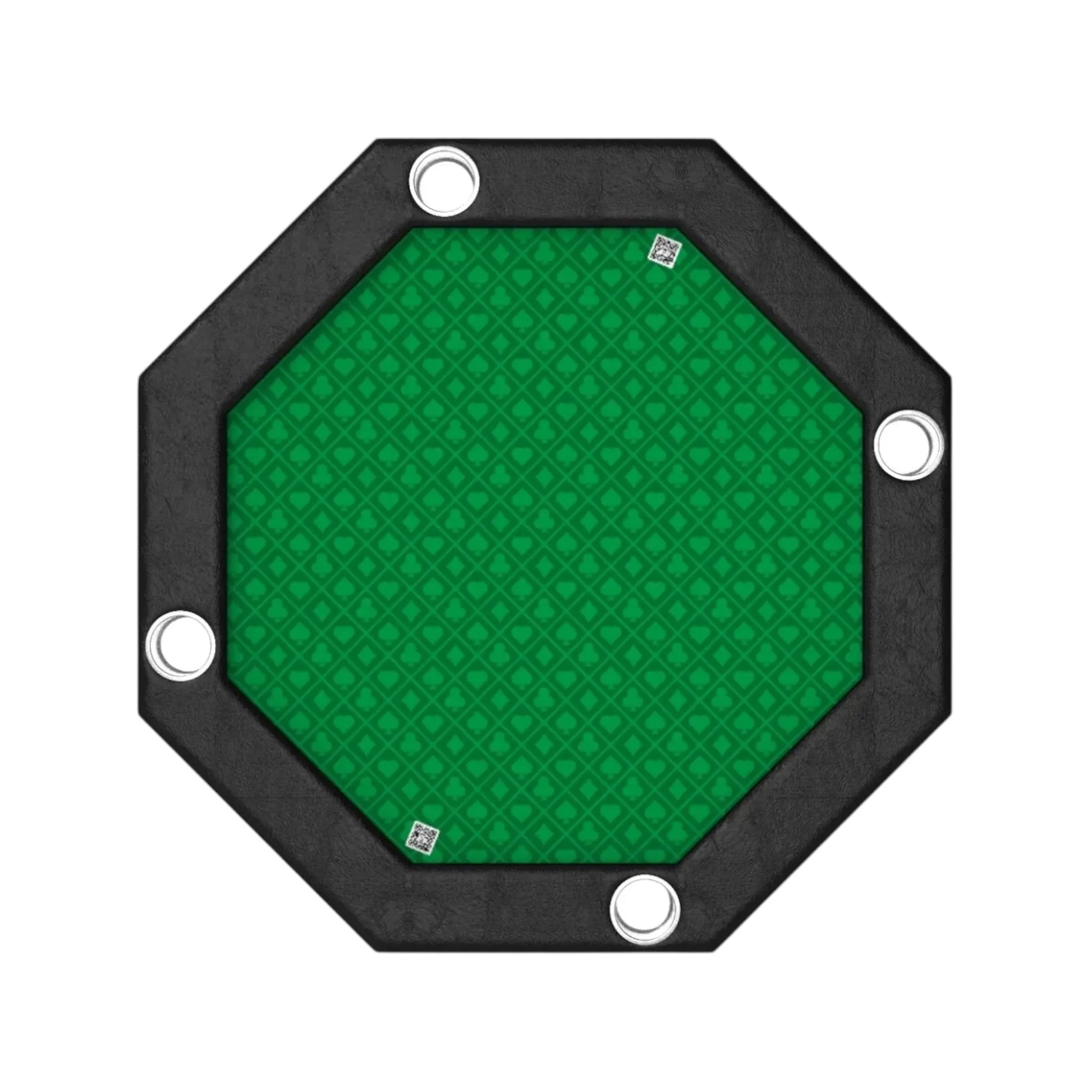 Elegant octagonal card table with high-quality wood, sturdy metal legs, curved leather edges, foldable, from xStore.qa in Qatar