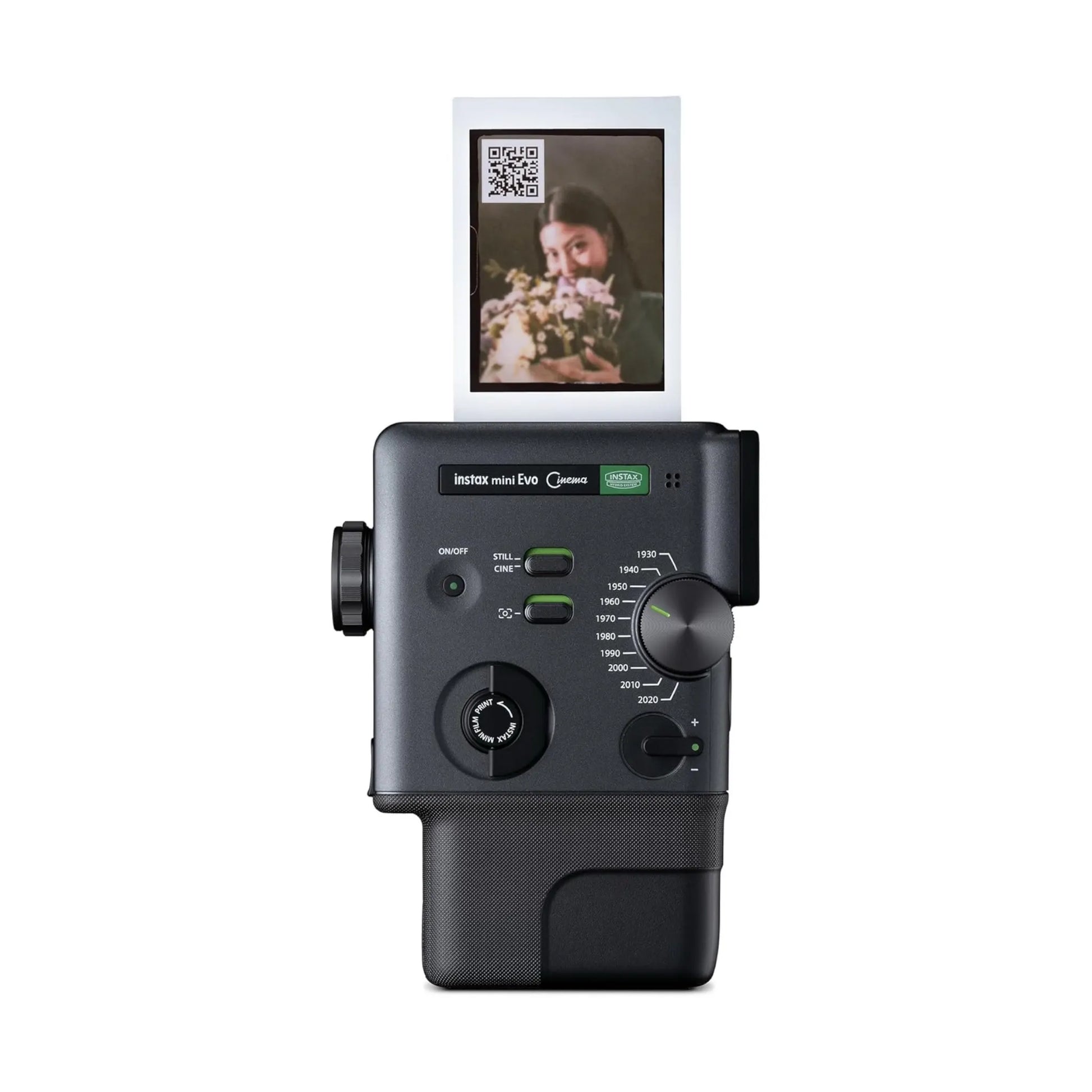 Fujifilm Instax Mini Evo Cinema Instant Camera, 1.54-inch color LCD screen for previewing shots & adjusting settings easily.