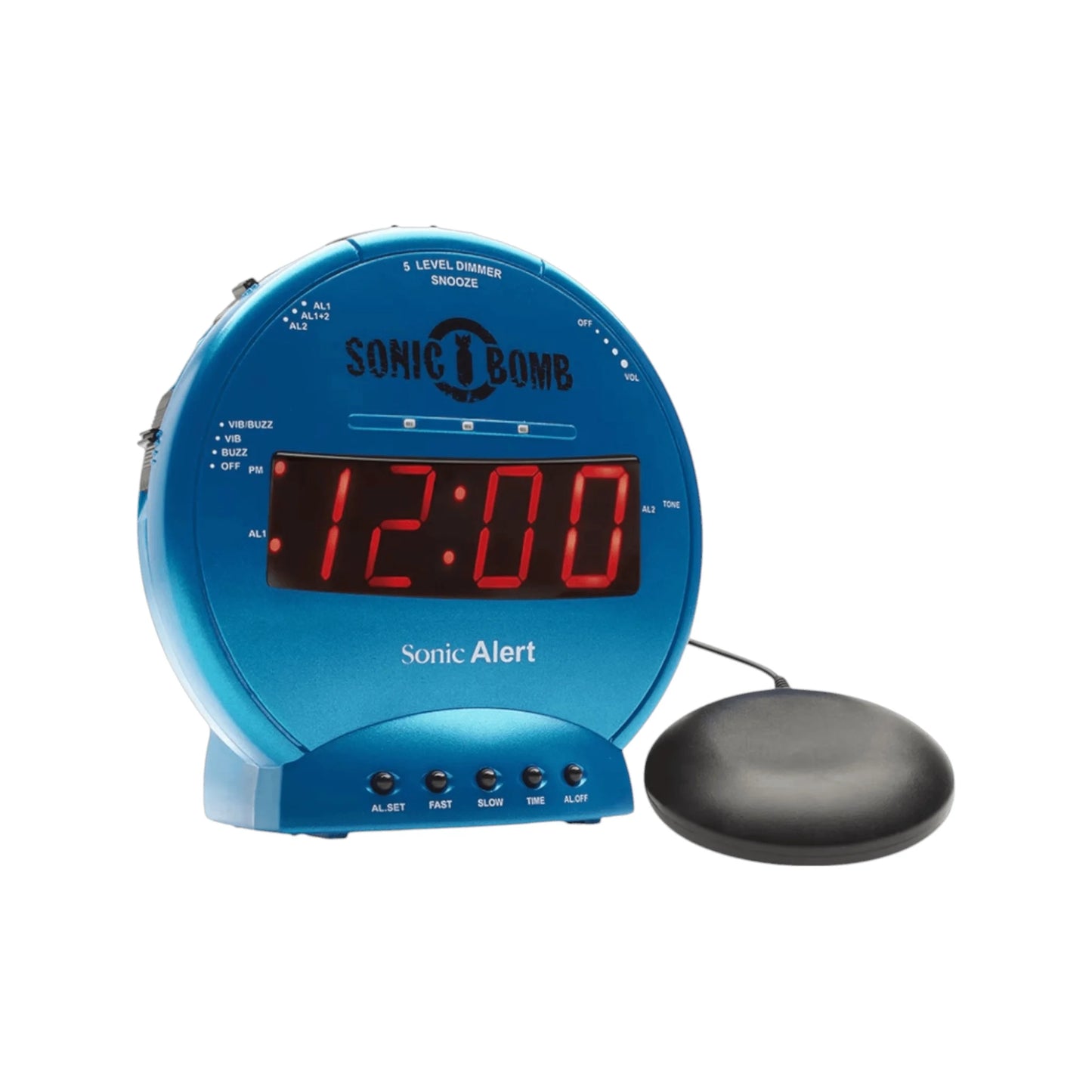 Sonic Bomb alarm clock with super shaker, loud sound, and vibration, perfect for heavy sleepers from xStore.qa in Qatar.