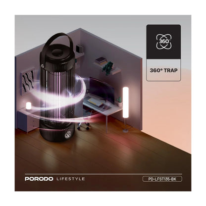 Porodo Mosquito Zapper 360° UV Portable Bug Killer, Built-in UV LED light for strong attraction. xStore in Qatar.