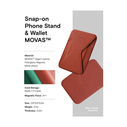MOFT magnetic wallet stand in clay, with angle adjustment & Magsafe. Available now from xStore.qa in Qatar.