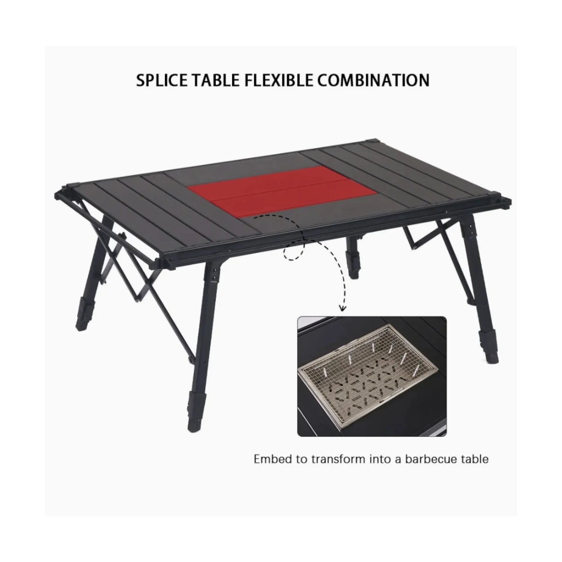 Folding Table with Grill / Stove, Made of lightweight & durable aluminum alloy
Dimensions: 88×59×39-57 cm, at xStore.qa in Qatar.