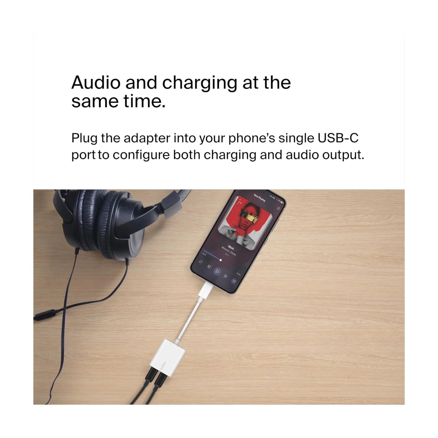 Belkin USB-C Audio + Charge Adapter - White