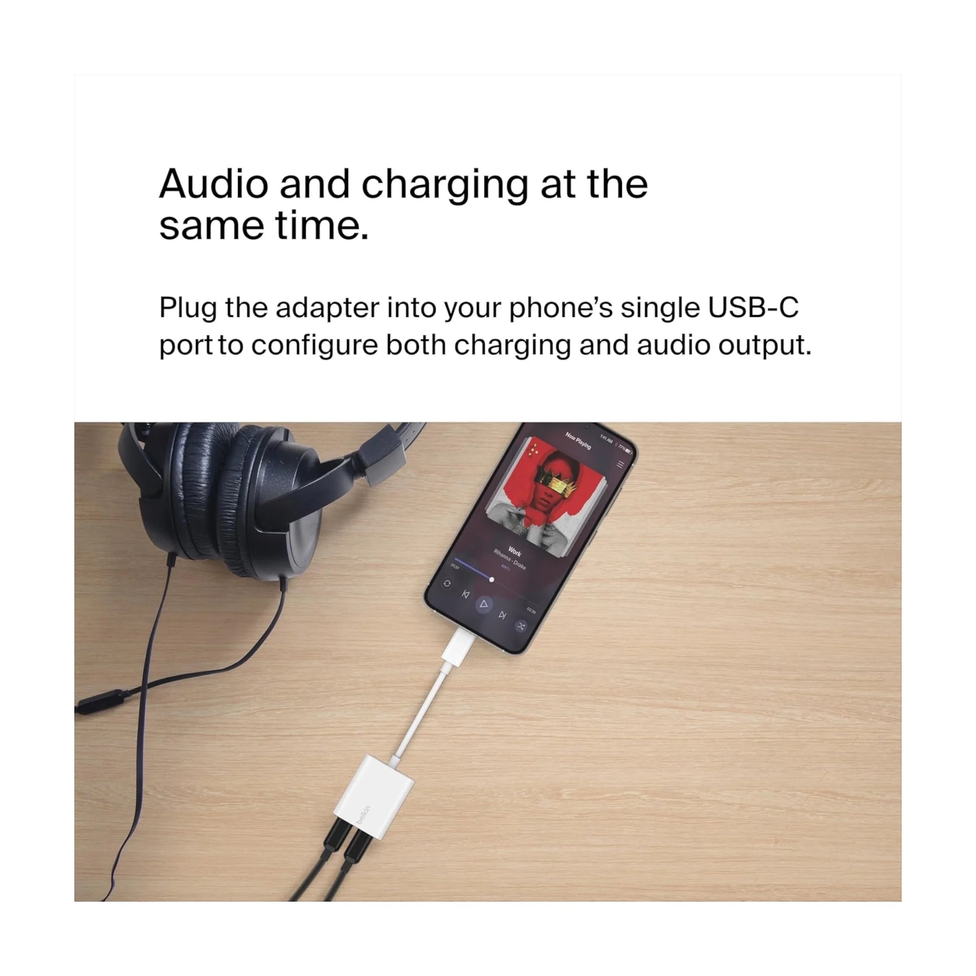 Belkin USB-C Audio + Charge Adapter - White