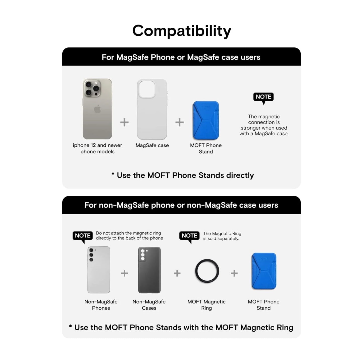 ‫احصل علي مسكة وستاند ومحفظة من شركة موفت من اكس ستور في قطر وبأفضل سعر. مصنوعة من جلد عالي الجودة تدعم ماج سيف. 