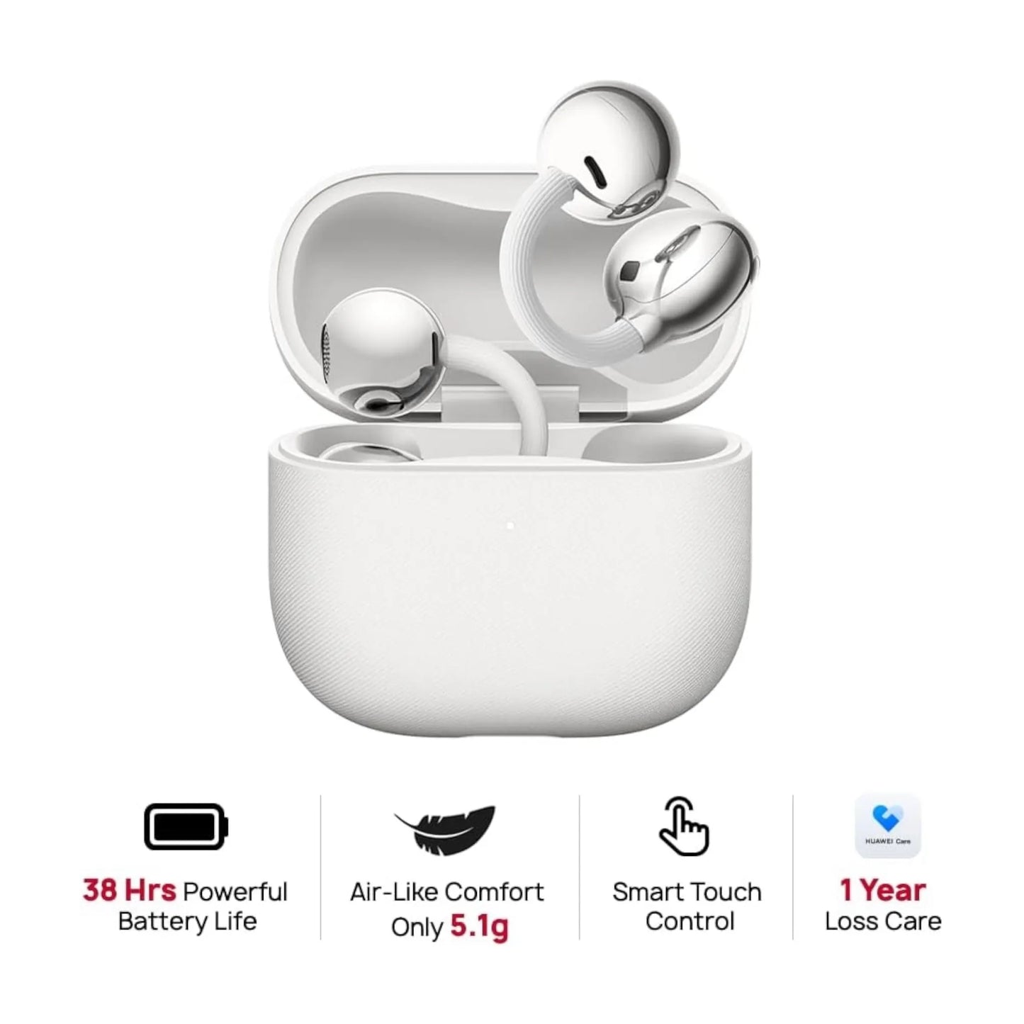 ‫احصل على سماعة هواوي FreeClip 2 من اكس ستور في قطر. تصميم Open-Ear مريح، بطارية حتى ٣٨ ساعة، مكالمات واضحة، مقاومة IP57. 