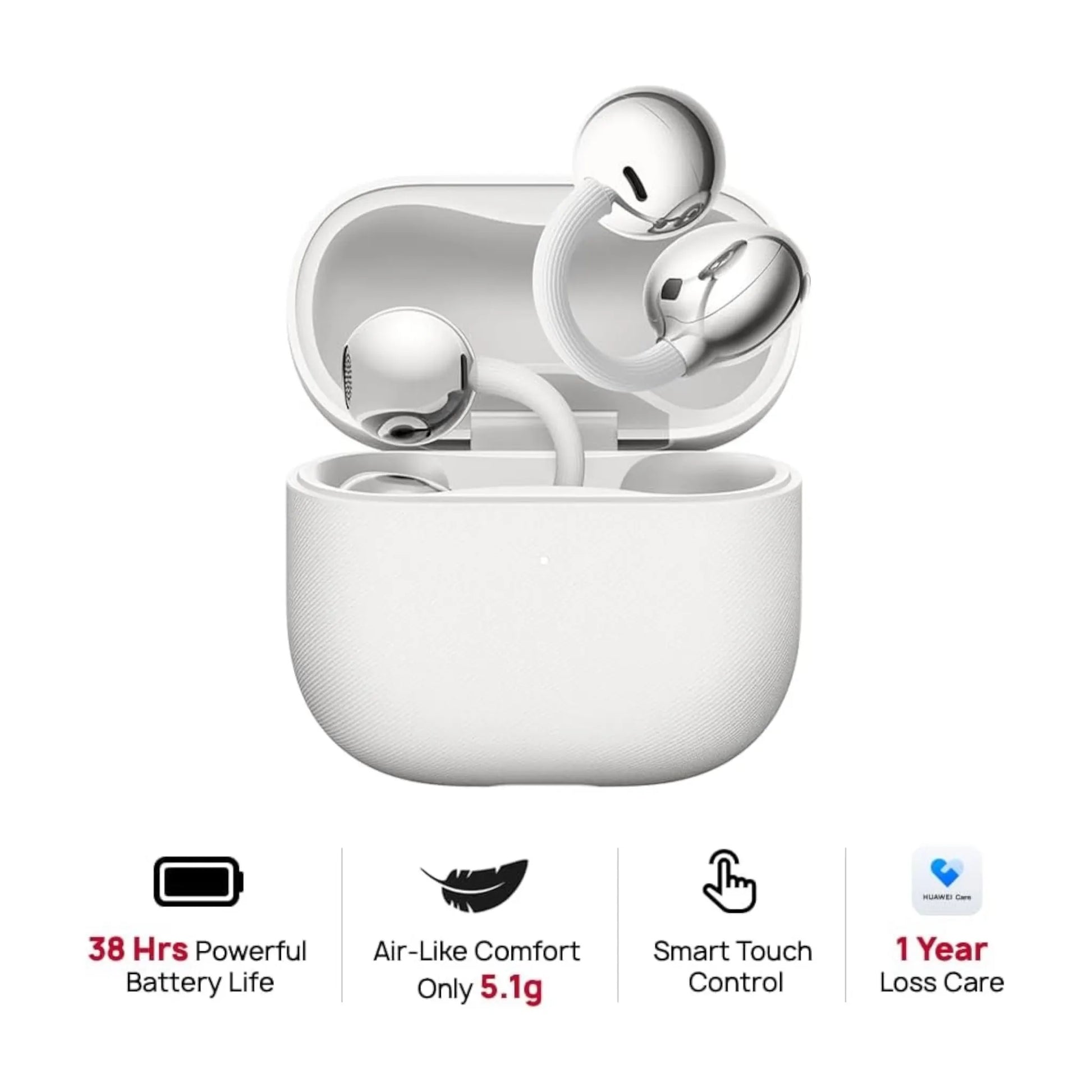 ‫احصل على سماعة هواوي FreeClip 2 من اكس ستور في قطر. تصميم Open-Ear مريح، بطارية حتى ٣٨ ساعة، مكالمات واضحة، مقاومة IP57. 