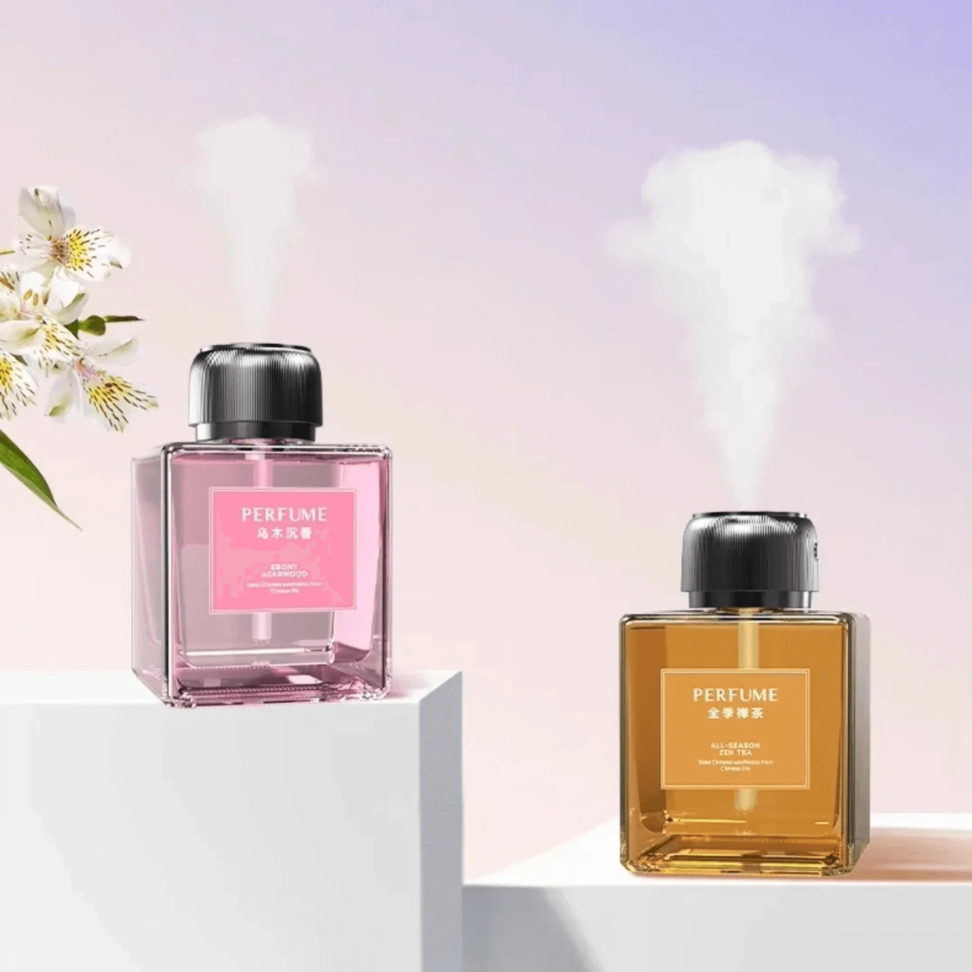 ‫Rechargeable glass aroma diffuser 500ml with USB-C charging and dual spray modes from xStore in Qatar‬