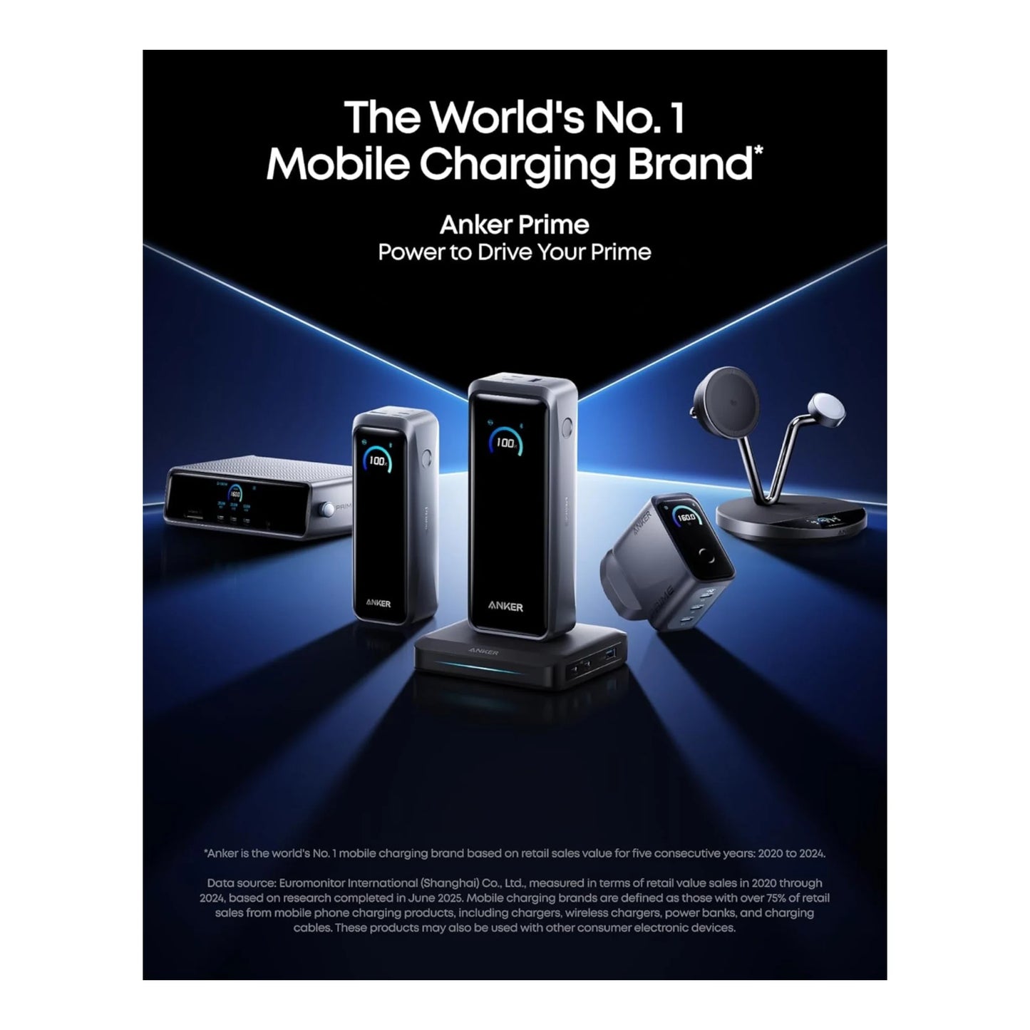 ‫شاحن أنكر برايم ١٦٠ واط من اكس ستور في قطر. ٣ منافذ USB-C وشحن سريع بتصميم مدمج.، شاشة ذكية وأمان فائق مع إمكانية التحكم عبر التطبيق.