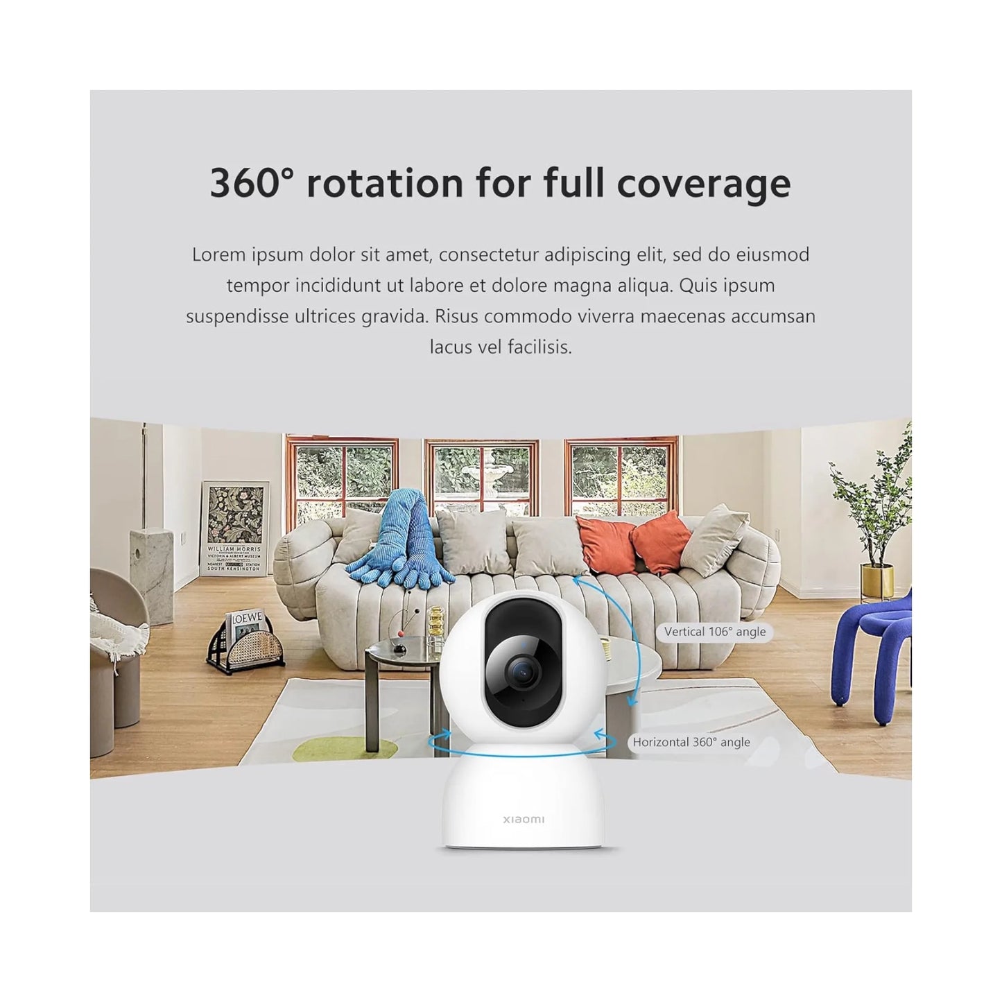 ‫احصل على كاميرا شاومي C400 الذكية من اكس ستور في قطر. دقة 4 MP و360° دوران، تدعم كشف الإنسان AI ، رؤية ليلية، Wi-Fi, مراقبة ذكية 
