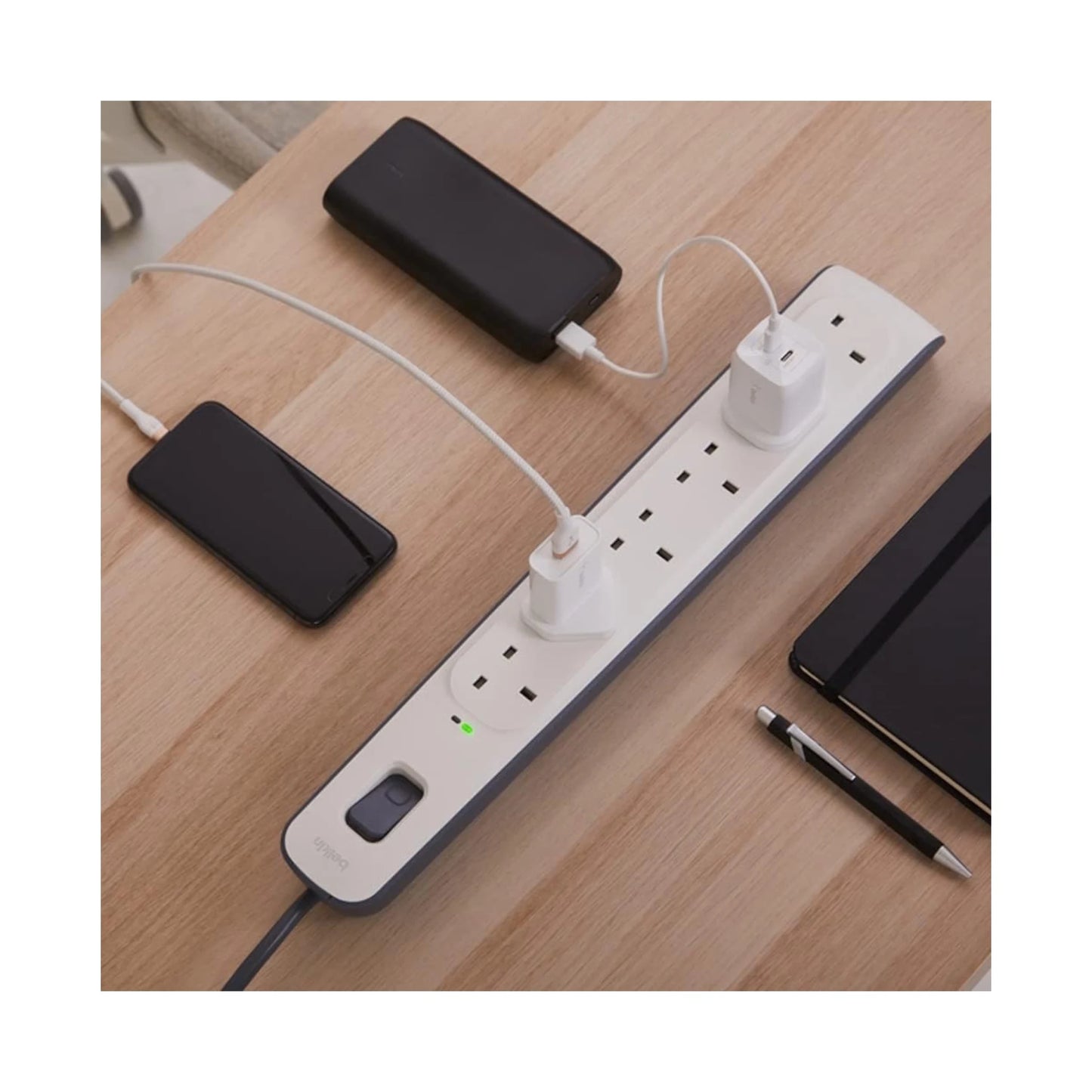 Belkin 6-Way Surge Protection Power Strip
2-meter heavy-duty power cord, Available now from TaMiMi Projects in Qatar.