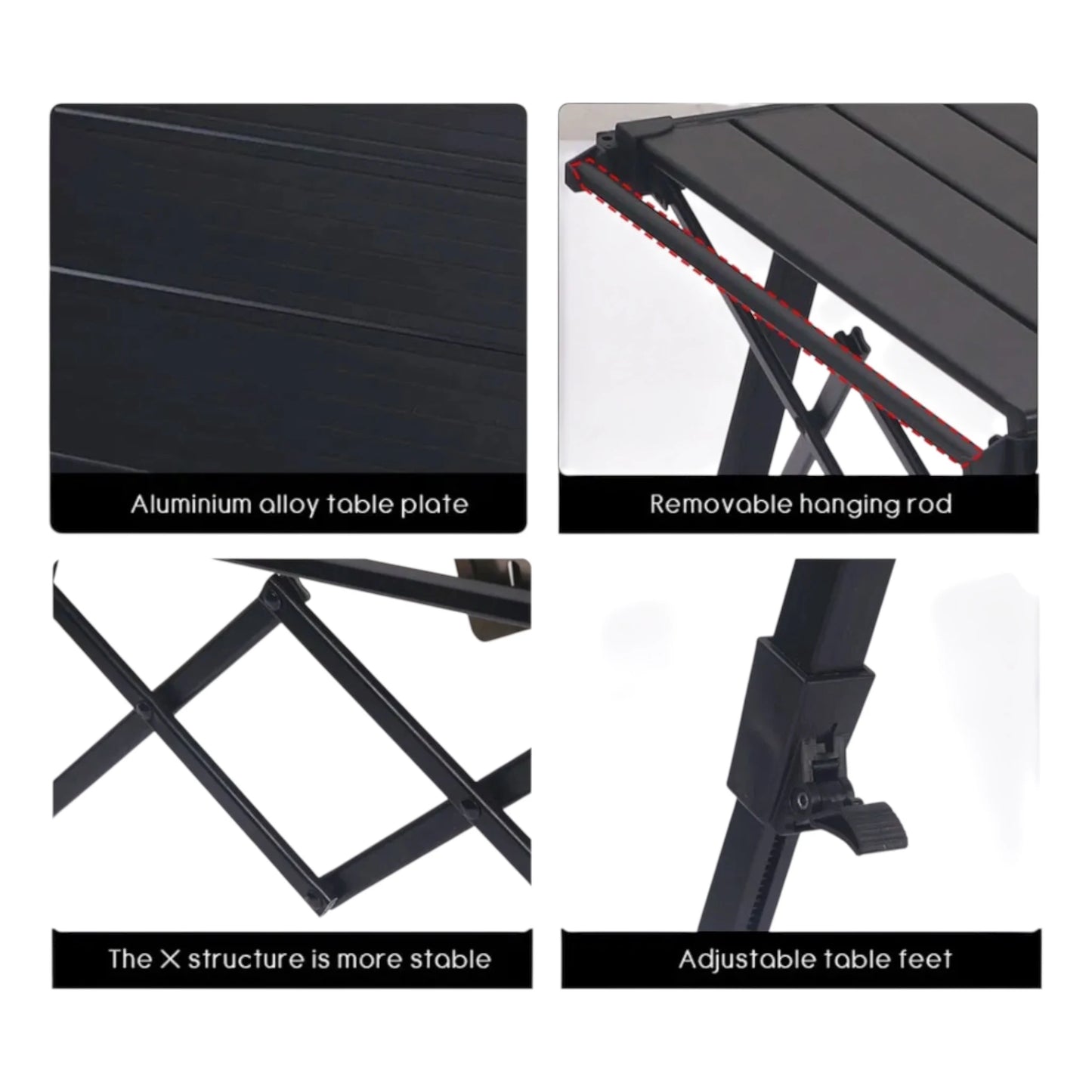 Folding Table with Grill / Stove, Made of lightweight & durable aluminum alloy
Dimensions: 88×59×39-57 cm, at xStore.qa in Qatar.