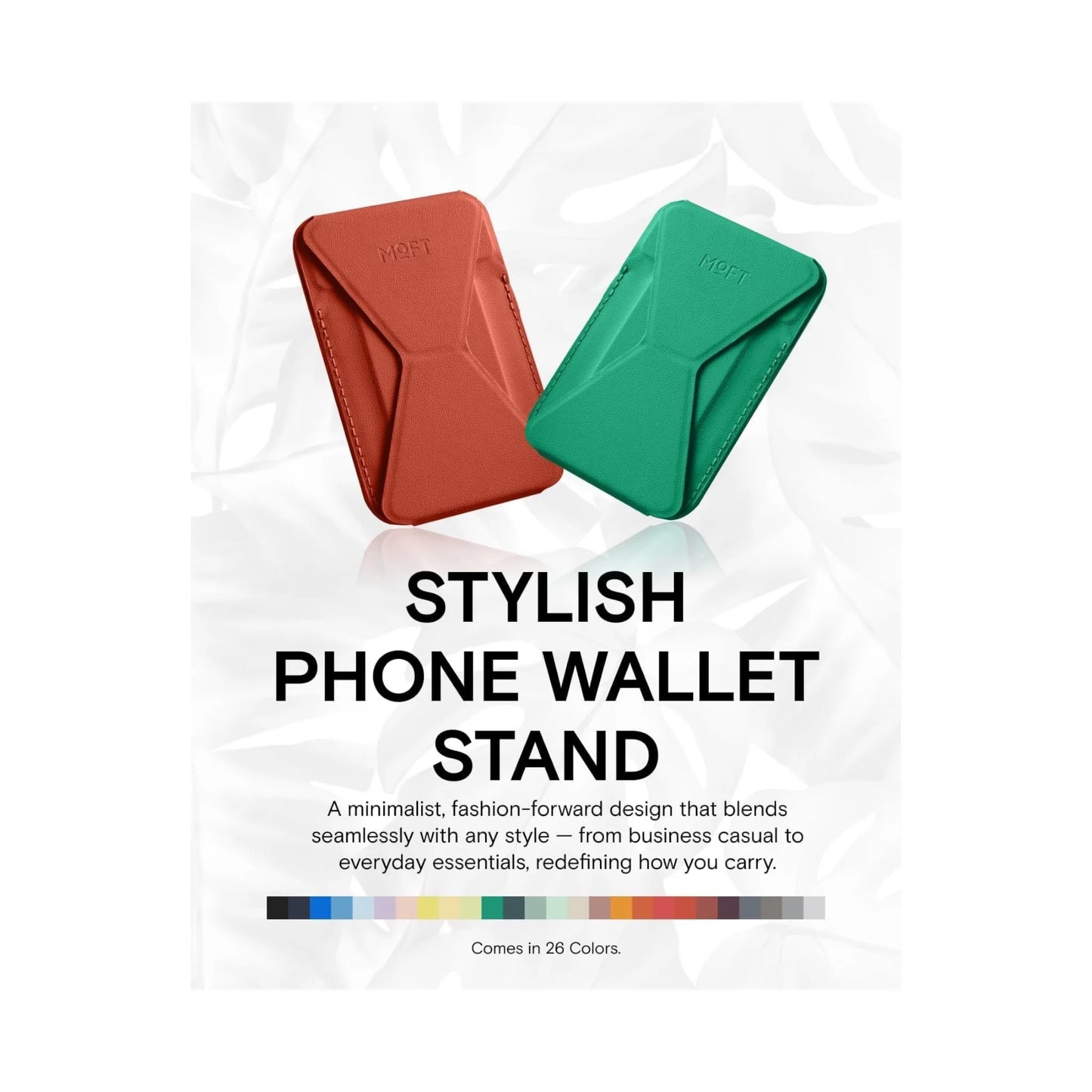 MOFT magnetic wallet stand in clay, with angle adjustment & Magsafe. Available now from xStore.qa in Qatar.