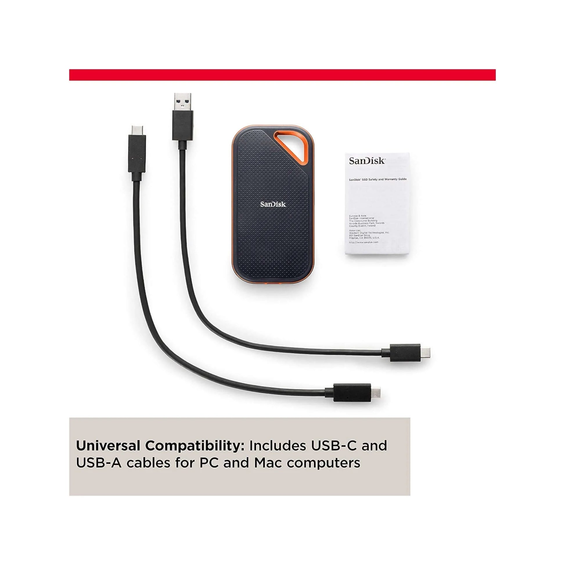SanDisk Sandisk Extreme Pro portable SSD 2TB, 256-bit AES hardware encryption for security. from xStore.qa in Qatar.