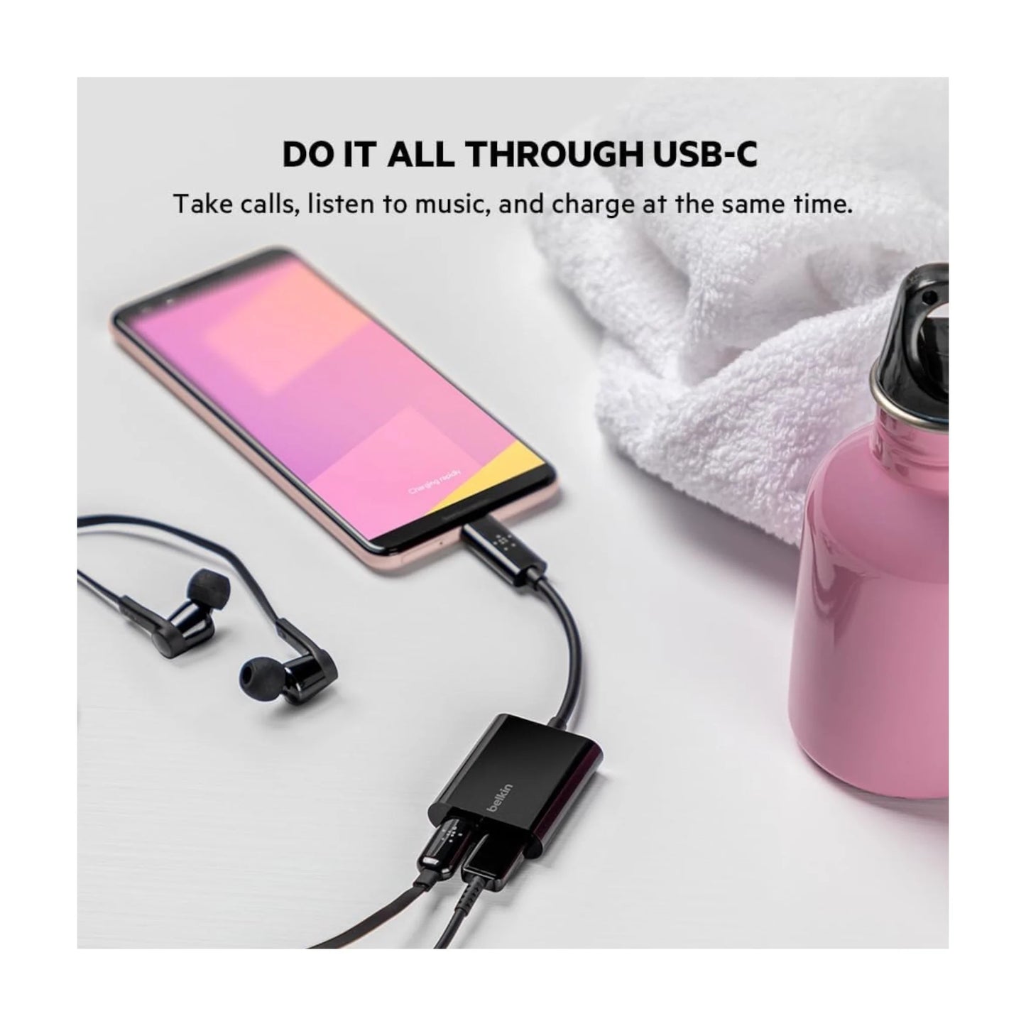 Belkin USB-C Audio + Charge Adapter - Black