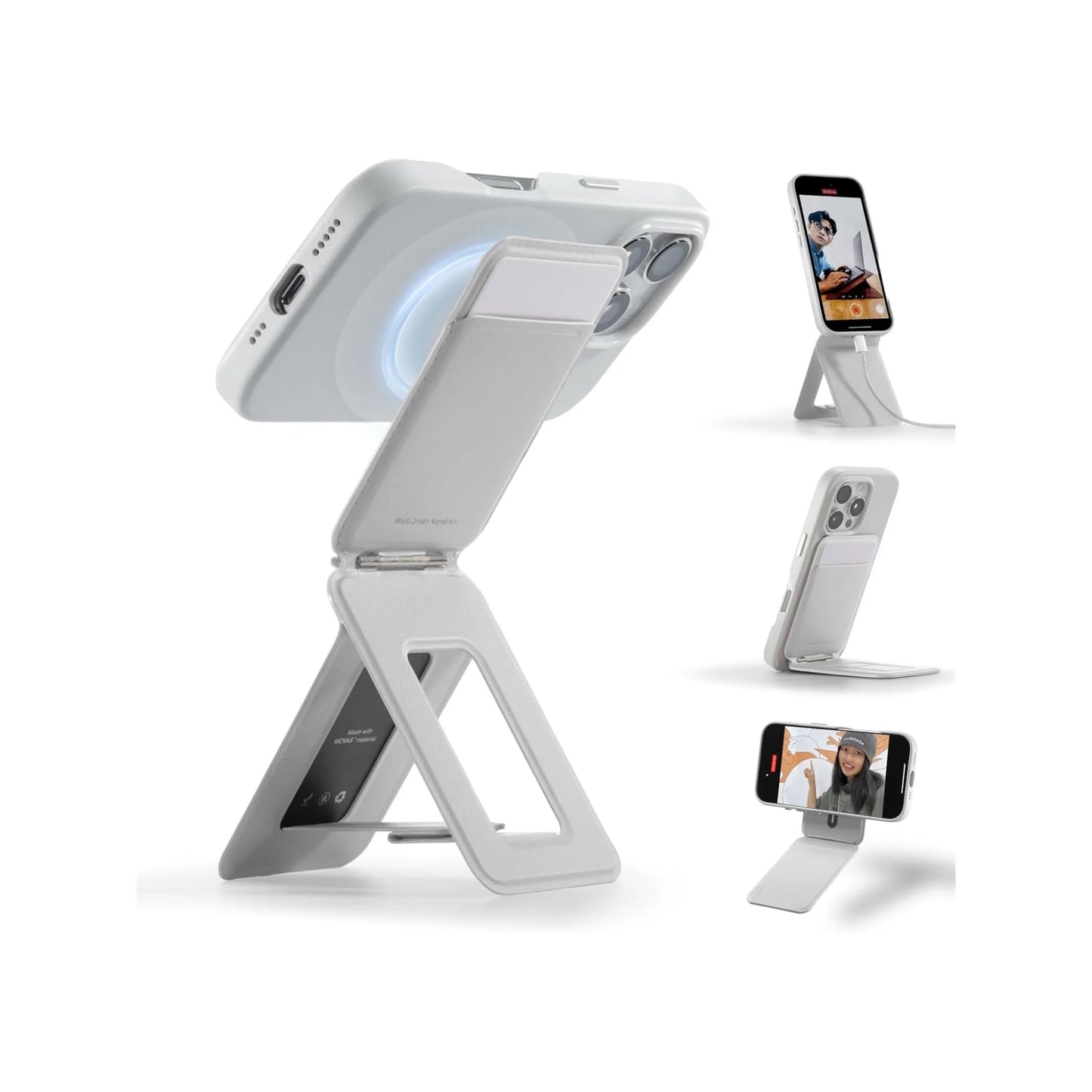 Get MOFT Phone Tripod Stand - Magsafe at xStore in Qatar, comfort on any surface, Precise angle adjustment for multi-scenario.