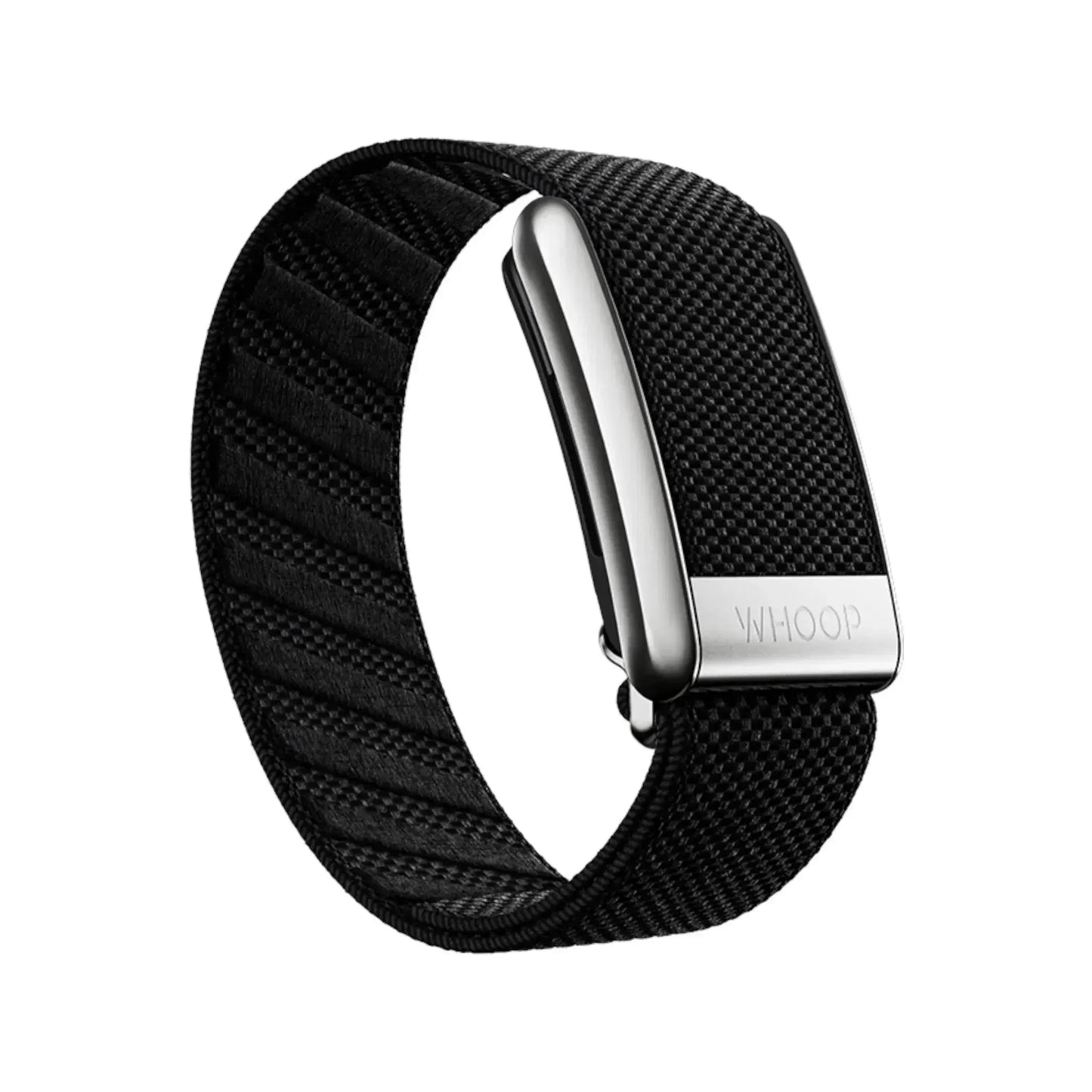 Onyx with Platinum SuperKnit Luxe Band for Whoop, premium knit band with elegant design, from xStore in Qatar.