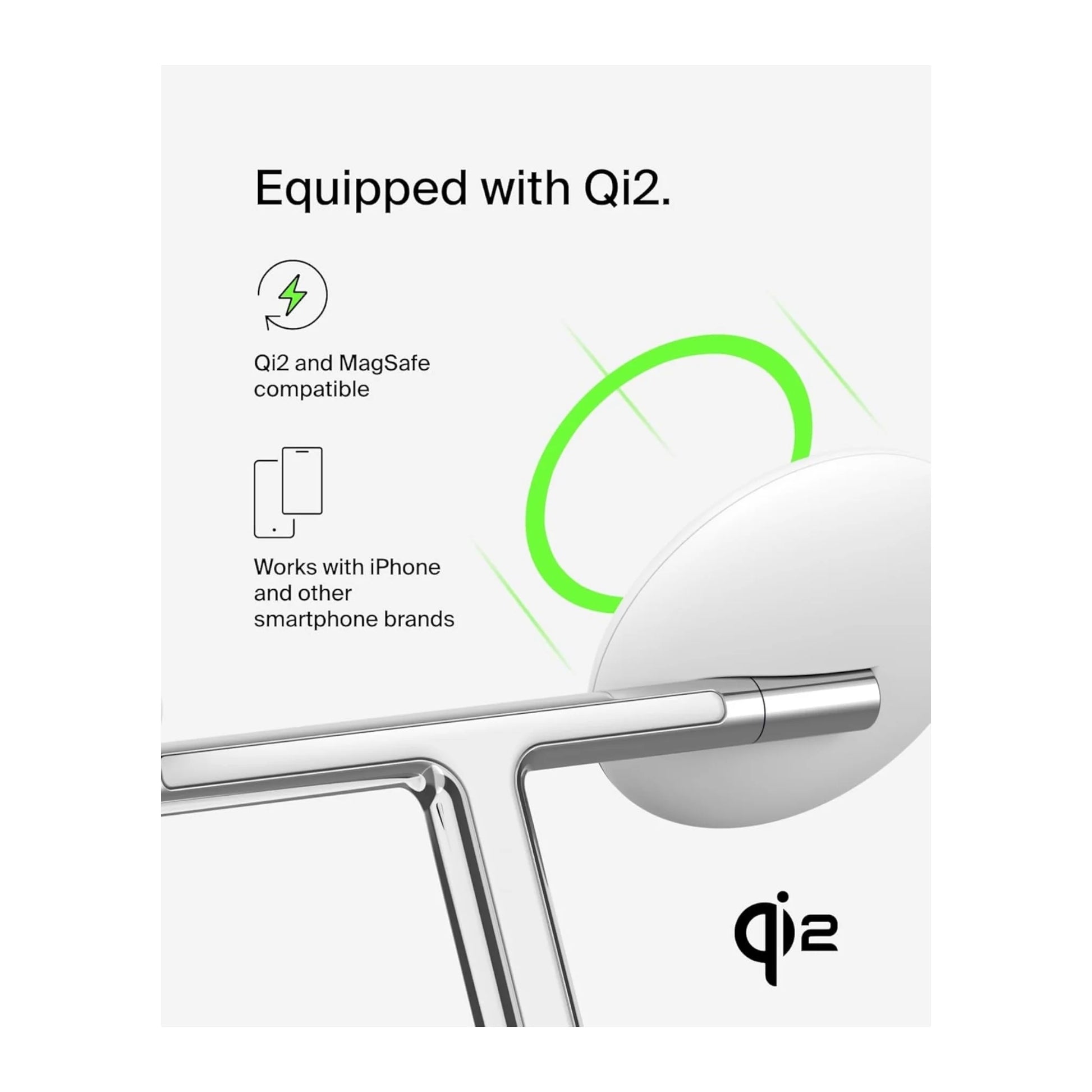 Belkin 3-in-1 Wireless Charging Stand with MagSafe, Qi2, fast charge for AirPods, Apple Watch, available at xStore.qa in Qatar.