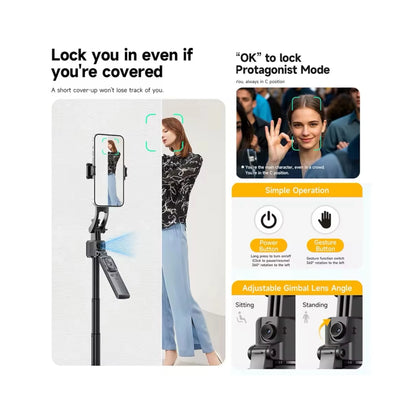 Tracking Gimbal Selfie Stick Tripod, Detachable remote control and phone clip, Available now from xStore.qa in Qatar.