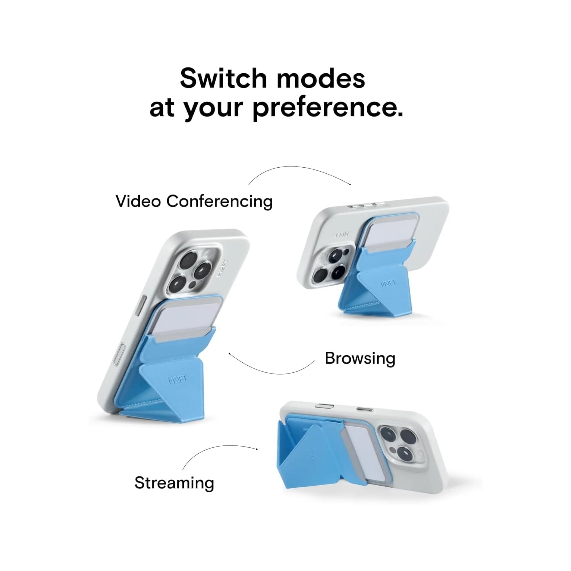 MOFT magnetic wallet stand, with angle adjustment & Magsafe, for iPhone 12/13/14/15/16. Available at xStore.qa in Qatar.