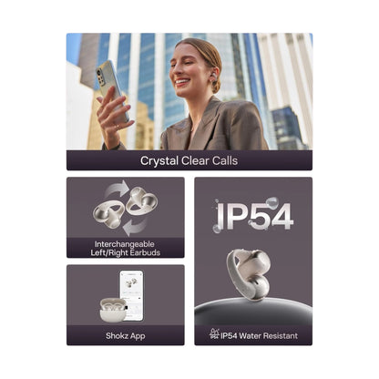 SHOKZ OpenDots ONE in Grey at xStore.qa in Qatar, Up to 10 hours playback per charge / 40 hours with charging case