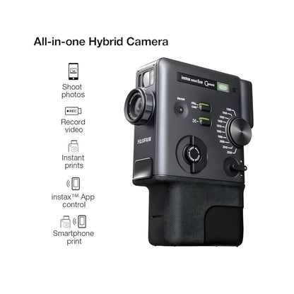Fujifilm Instax Mini Evo Cinema Instant Camera at xStore Qatar. captures photos, records videos, & prints instantly or from smartphone.