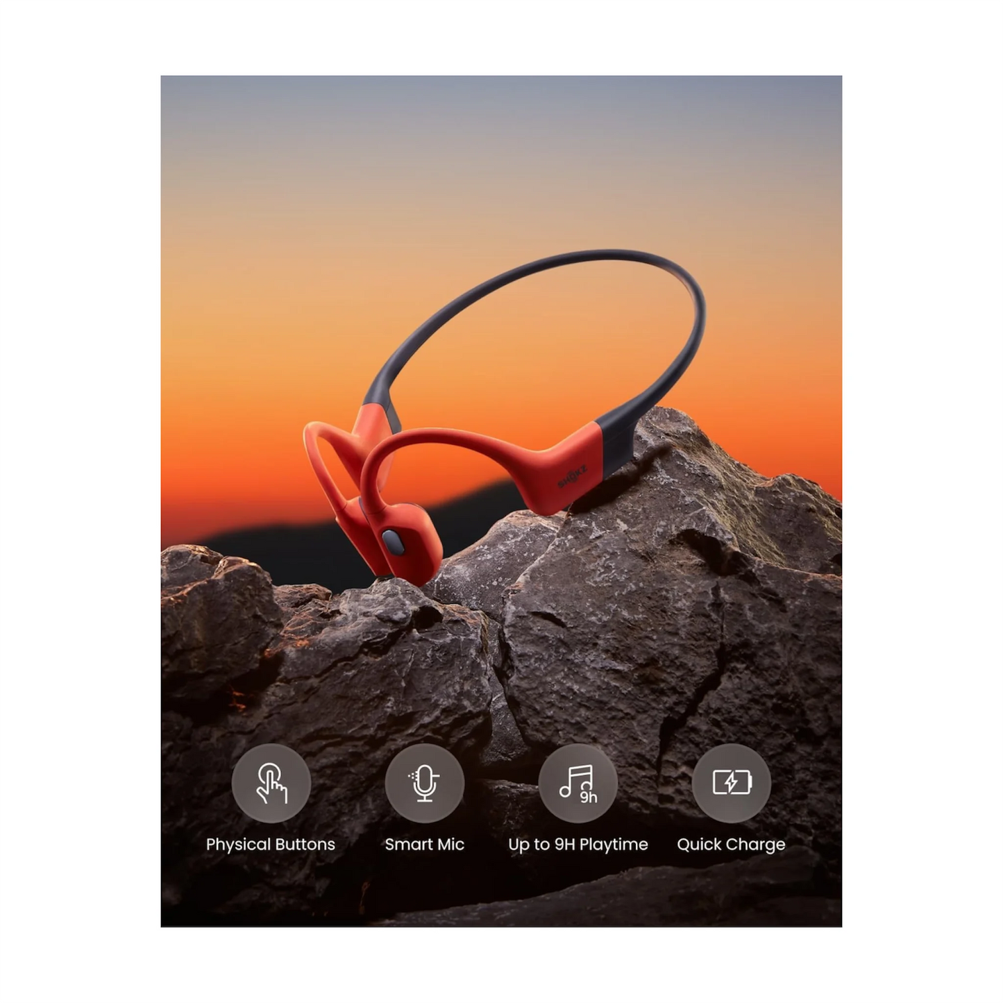 SHOKZ OpenSwim Pro in Red, Open-Ear Design for Safety&Comfort, Bluetooth & MP3 Dual Modes, at xStore in Qatar.