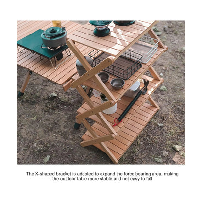 Portable Folding Wooden Shelf, Made of solid beech wood for durability & long-lasting use, Available Now From xStore.qa Qatar. 