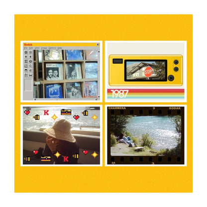 ‫احصل على كاميرا Kodak Charmera ميني من اكس ستور في قطر. تصميم ميدالية ريترو مع فلاتر وفيديو، دقة 1.6 ميجابكسل.