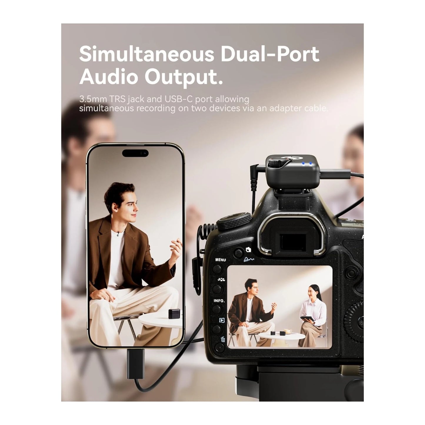 ‫‫ميكروفون هوليلاند LARK M2S - كومبو من اكس ستور في قطر، صوت نقي، إلغاء ضوضاء، بطارية ٣٠ ساعة بجودة صوت عالية.