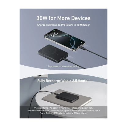 Anker MagGo Power Bank ultra-slim and portable, measuring 0.58 inches thick with 10,000mAh capacity, at xStore.qa in Qatar.