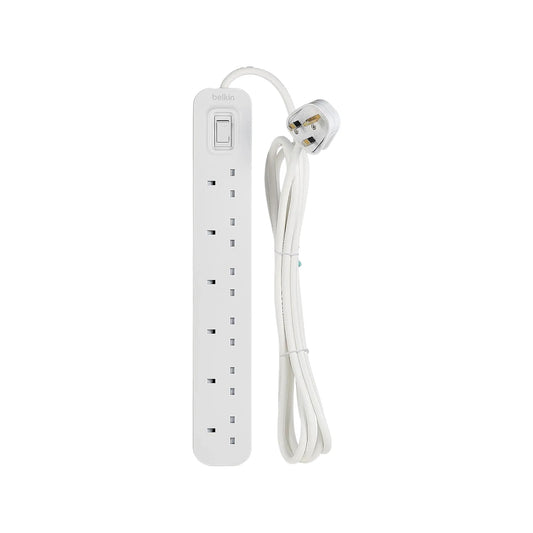 1. Belkin 6 outlet power extension strip with 3m cable and on/off switch, ideal for home and office use from xStore in Qatar.