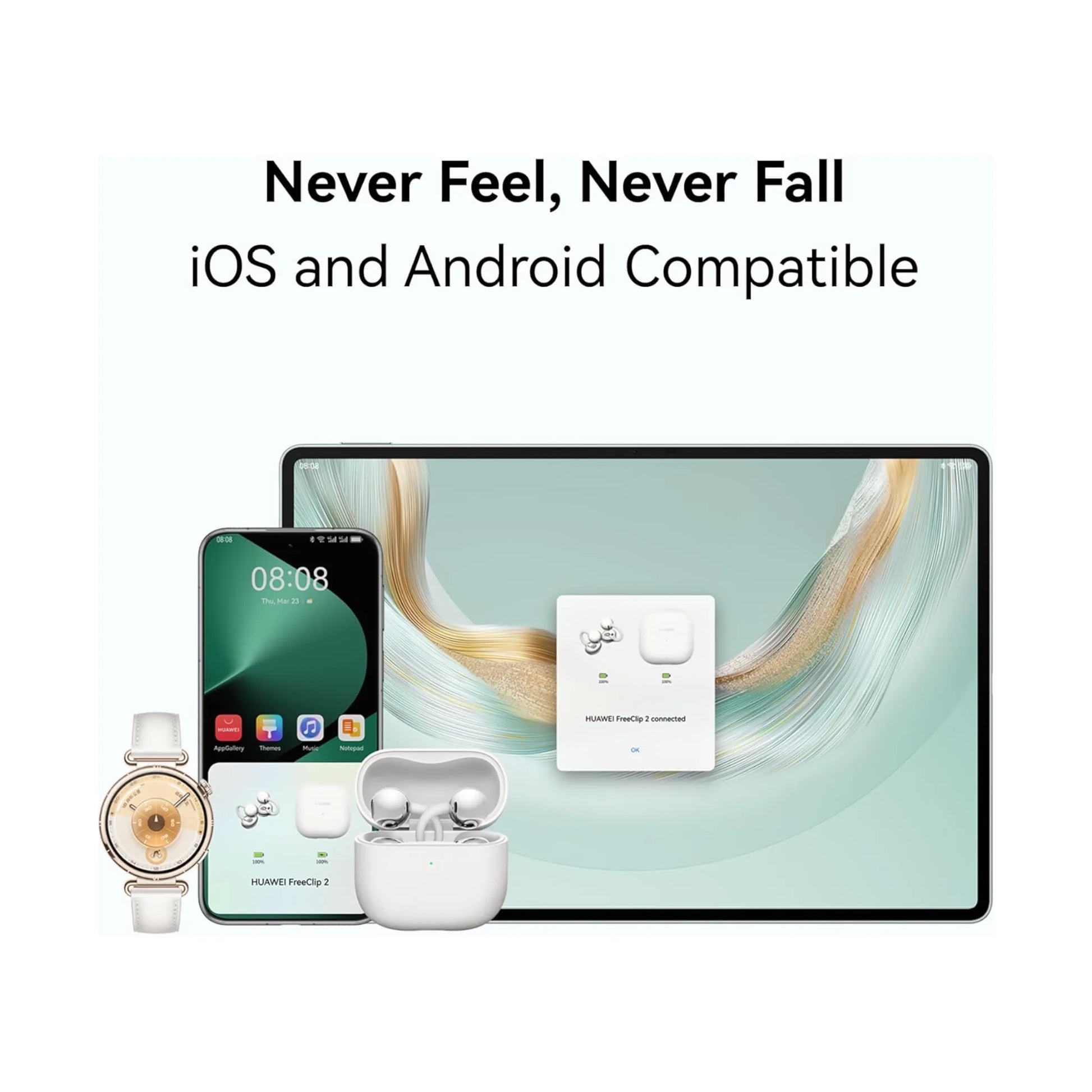 Get HUAWEI FreeClip 2 From xStore in Qatar, with a comfortable open-ear design, Advanced AI call noise cancellation.