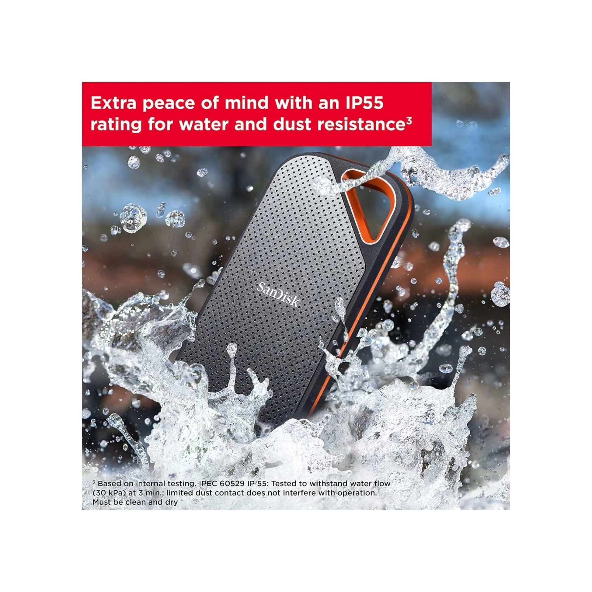 SanDisk Sandisk Extreme Pro portable SSD 1TB, 256-bit AES hardware encryption for security. from xStore.qa in Qatar.