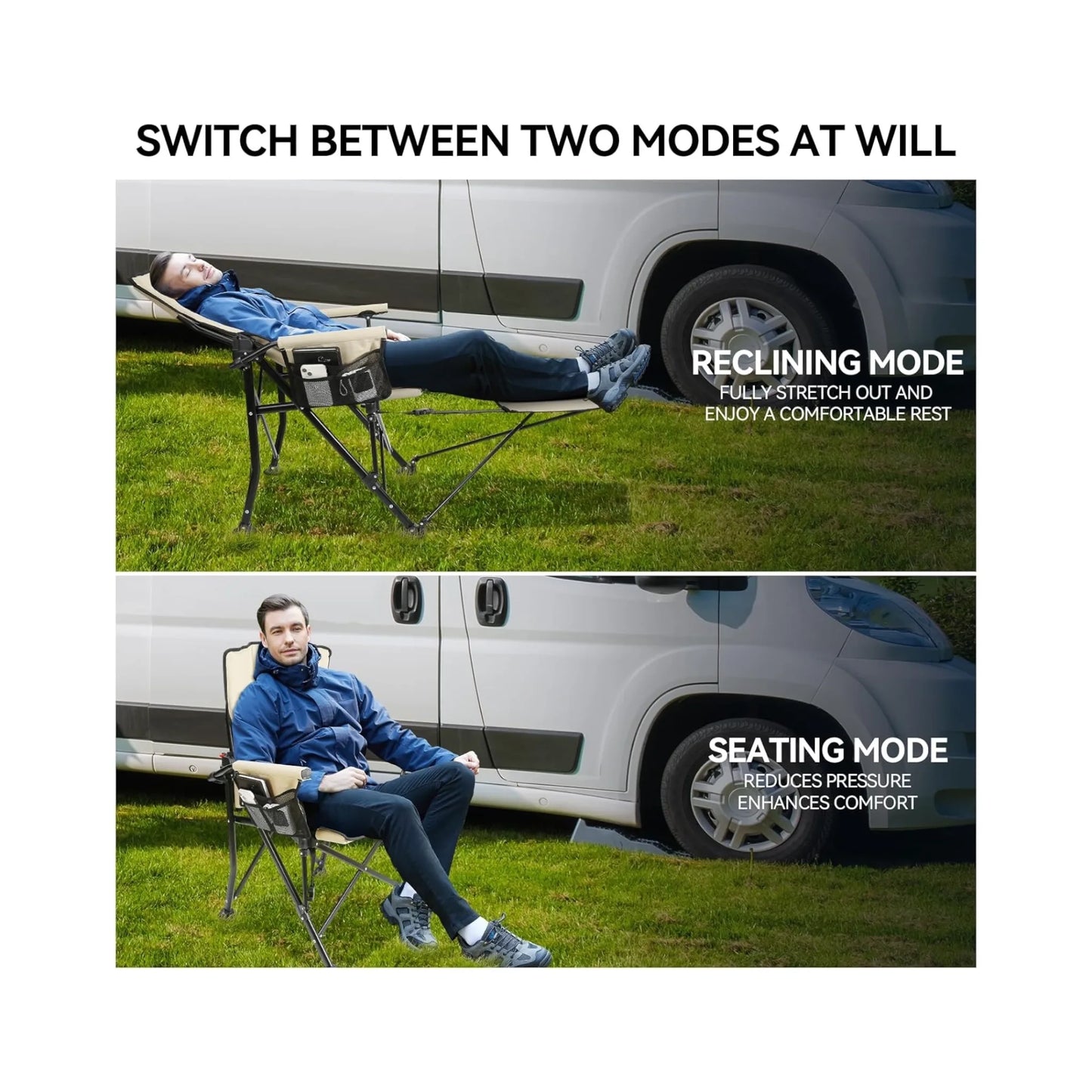 Folding Camping Chair with Footrest, Premium folding camping chair with detachable footrest, available at xStore.qa in Qatar.