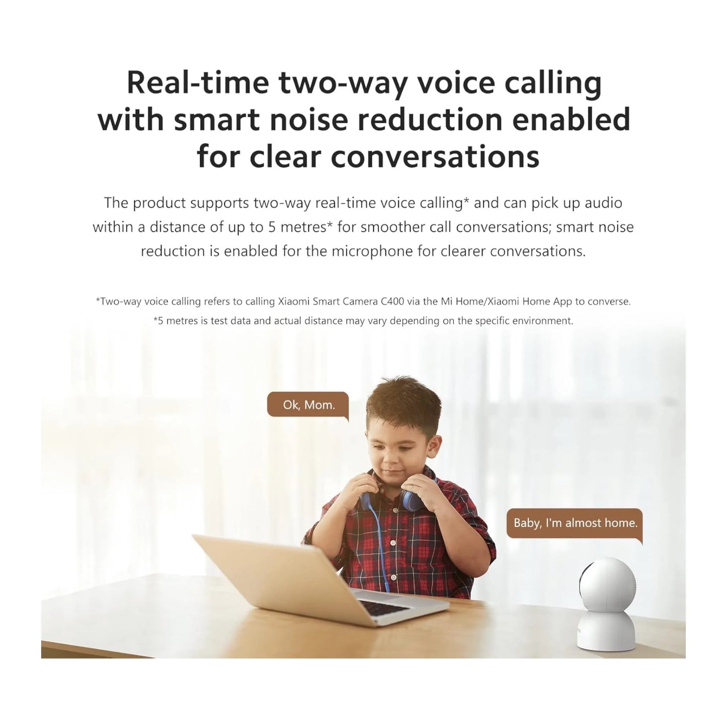 Xiaomi Smart Camera C400, 2.5K resolution equivalent to 1440P for clear and detailed footage, from TaMiMi Projects in Qatar.