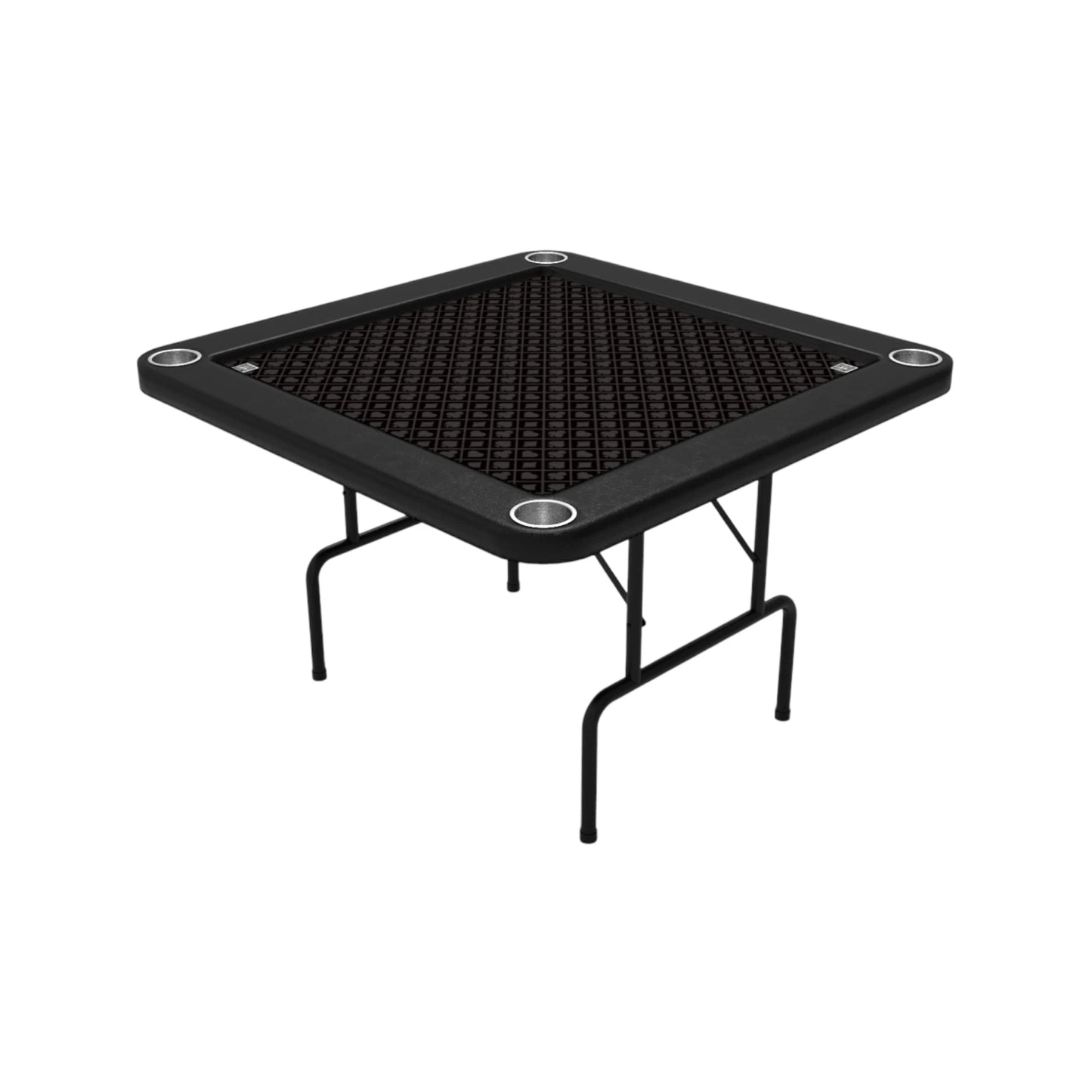 Square playing card table, folding legs, handcrafted, quality materials, cup holders, spill-proof surface, from xStore in Qatar.