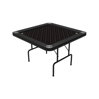 Square playing card table, folding legs, handcrafted, quality materials, cup holders, spill-proof surface, from xStore in Qatar.