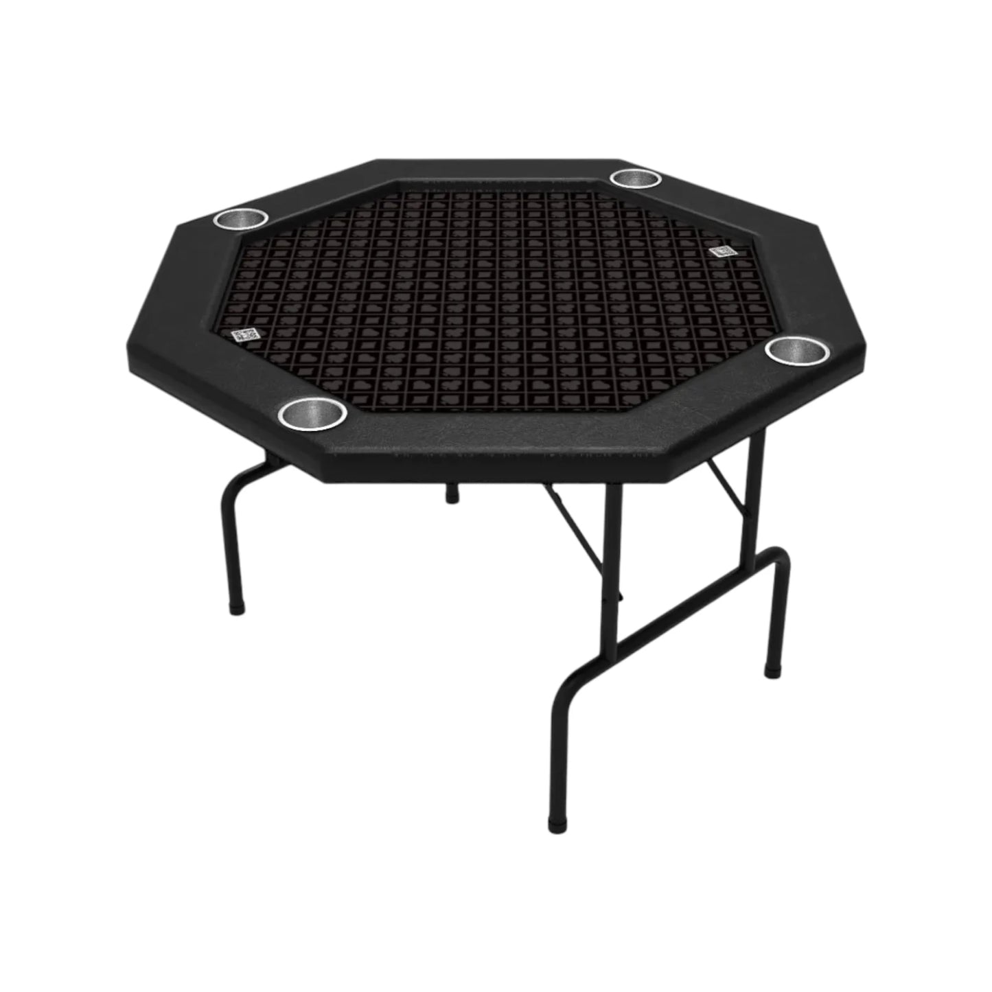 Elegant octagonal card table with high-quality wood, sturdy metal legs, curved leather edges, foldable, from xStore.qa in Qatar