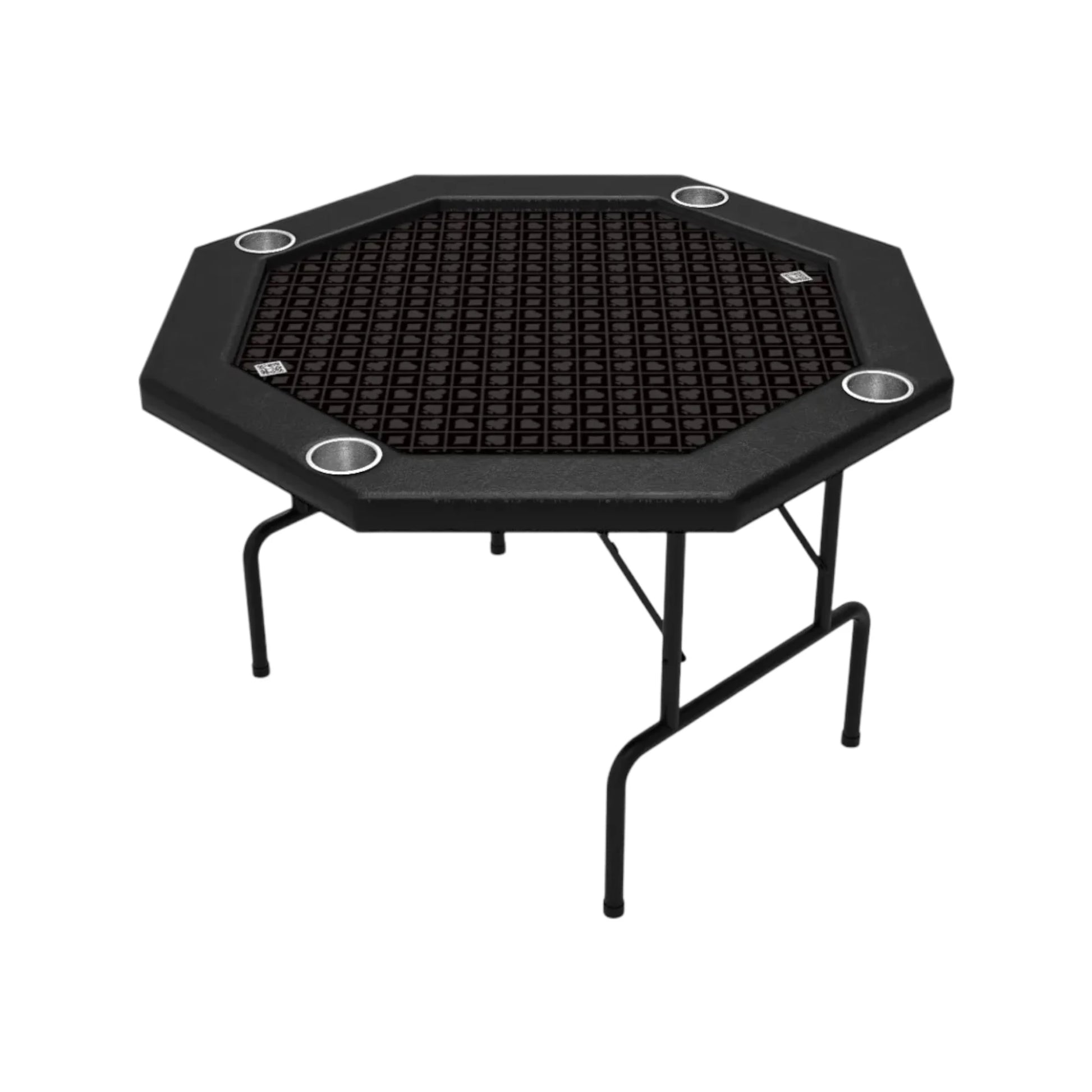 Elegant octagonal card table with high-quality wood, sturdy metal legs, curved leather edges, foldable, from xStore.qa in Qatar