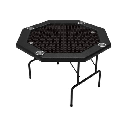 Elegant octagonal card table with high-quality wood, sturdy metal legs, curved leather edges, foldable, from xStore.qa in Qatar