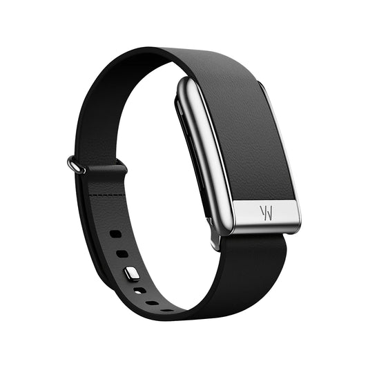 Whoop 5 LeatherLuxe Band - Black (Tapered) Crafted from genuine Italian leather, Available at xStore.qa in Qatar.