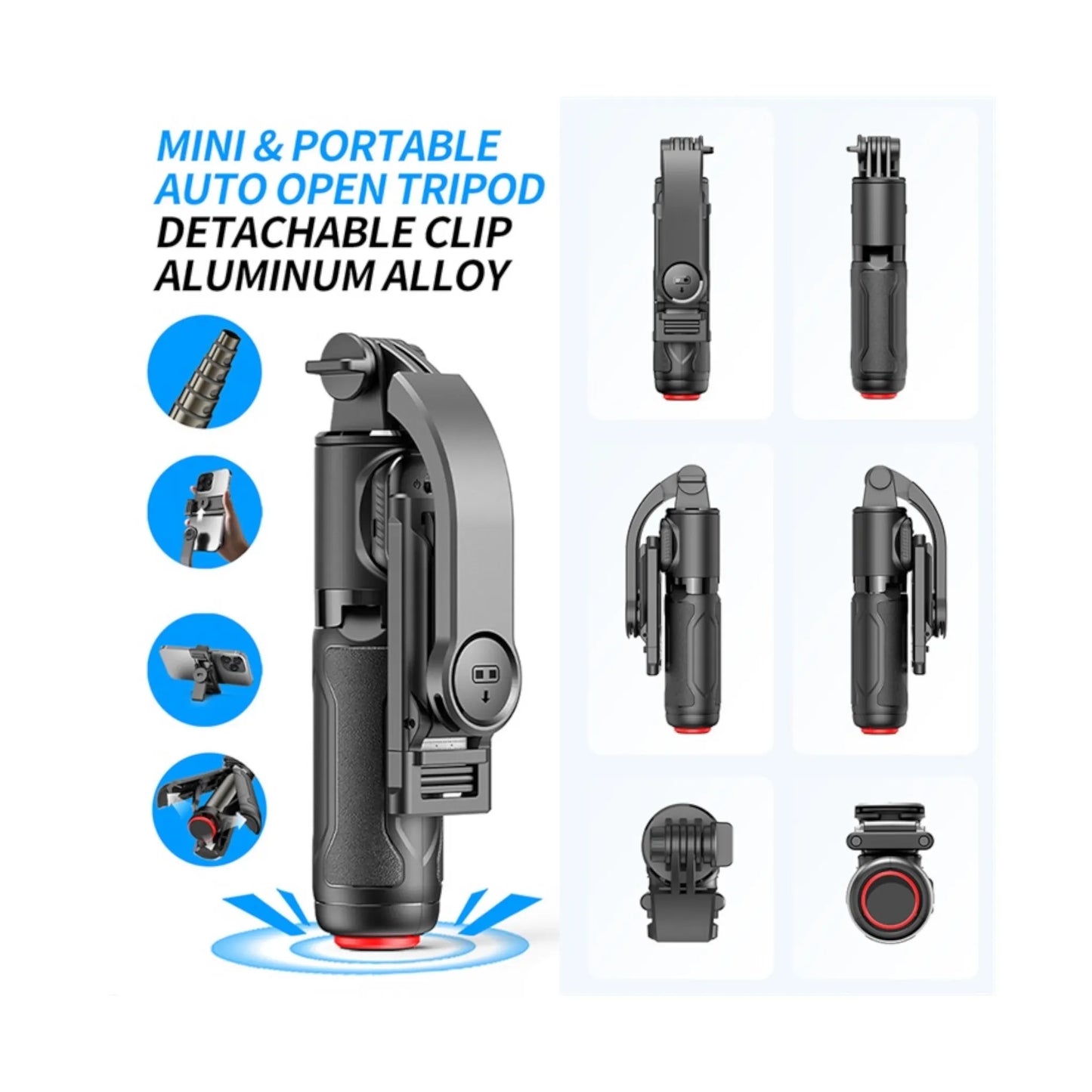 Foldable 360° Phone Selfie Tripod, with vertical and horizontal shooting support, Available now from xStore in Qatar.