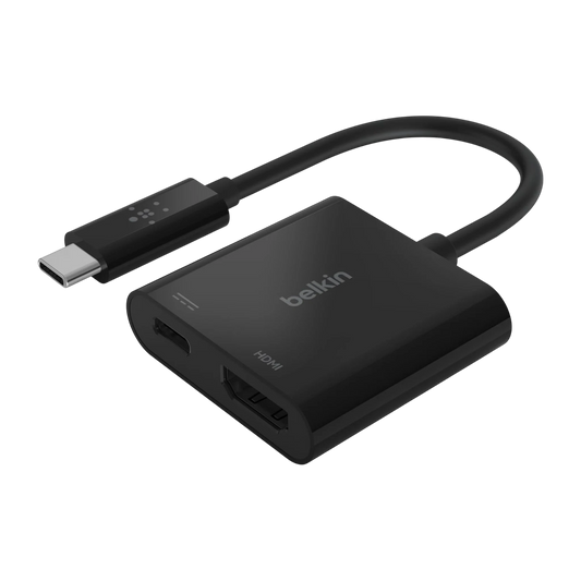 Belkin USB-C to HDMI Adapter + USB-C Charger at xStore in Qatar. works universally with Mac, Windows laptops & USB-C devices.