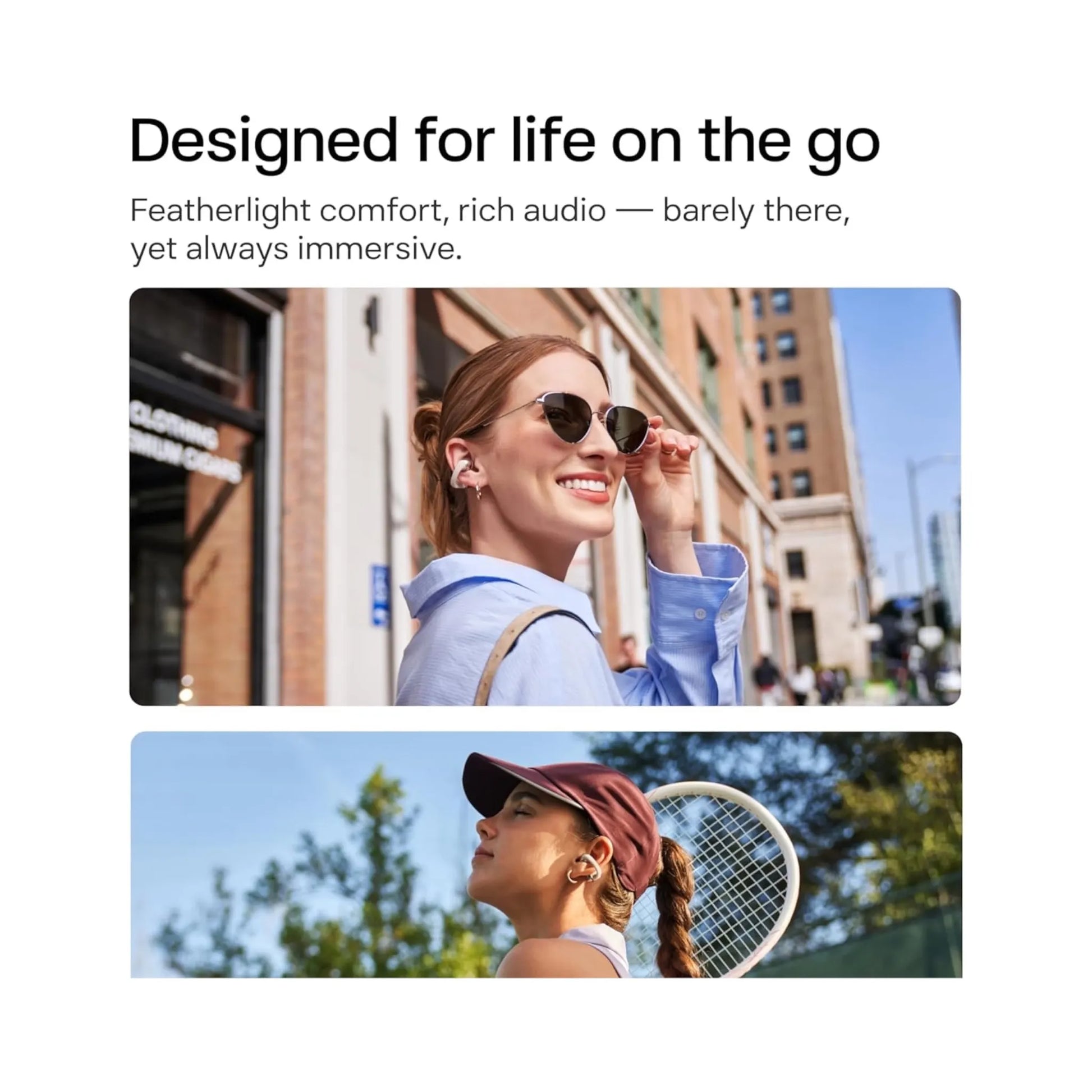 SHOKZ OpenDots ONE in Grey at xStore.qa in Qatar, Up to 10 hours playback per charge / 40 hours with charging case