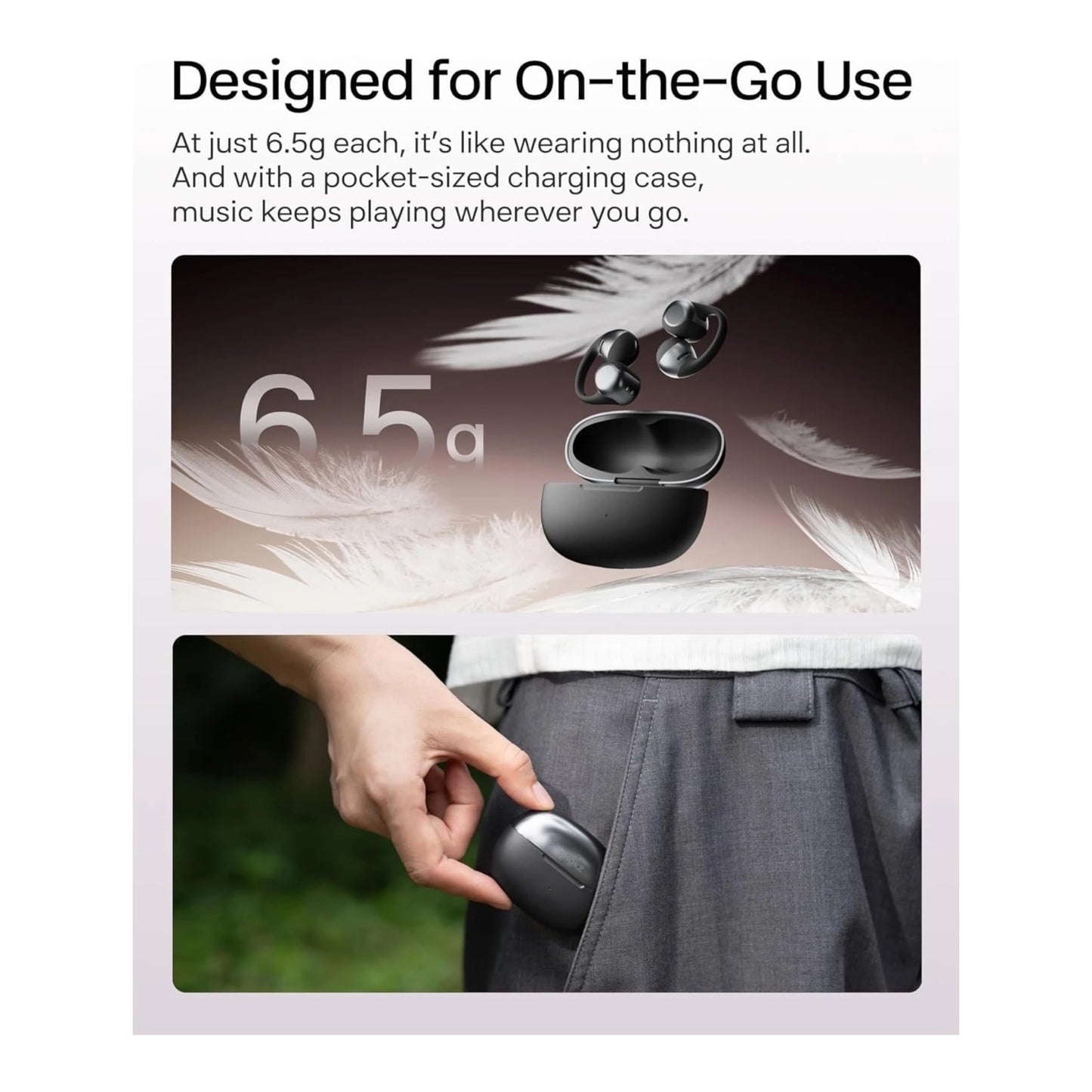 SHOKZ OpenDots ONE in Black at xStore.qa in Qatar, Up to 10 hours playback per charge / 40 hours with charging case