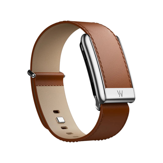 Whoop 5 LeatherLuxe Band in Chestnut/Cream (Straight) Crafted from genuine Italian leather, Available at xStore.qa in Qatar.