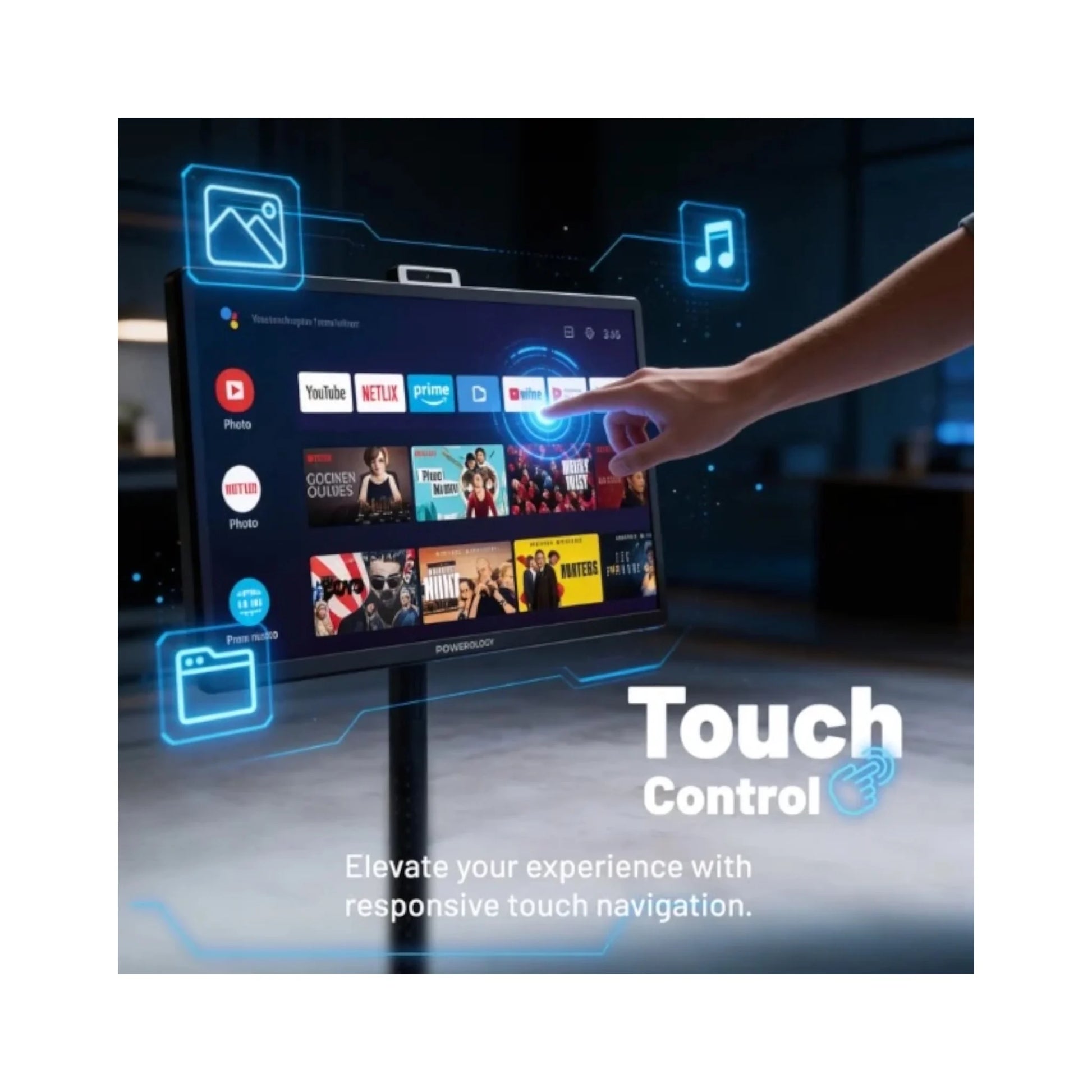 ‫‫احصل علي شاشة ذكية باورولوجي من اكس ستور في قطر. ٣٢ بوصة، Android 15، دقة Full HD، بطارية، واي فاي، بلوتوث، كاميرا مدمجة. . اطلب اونلاين 